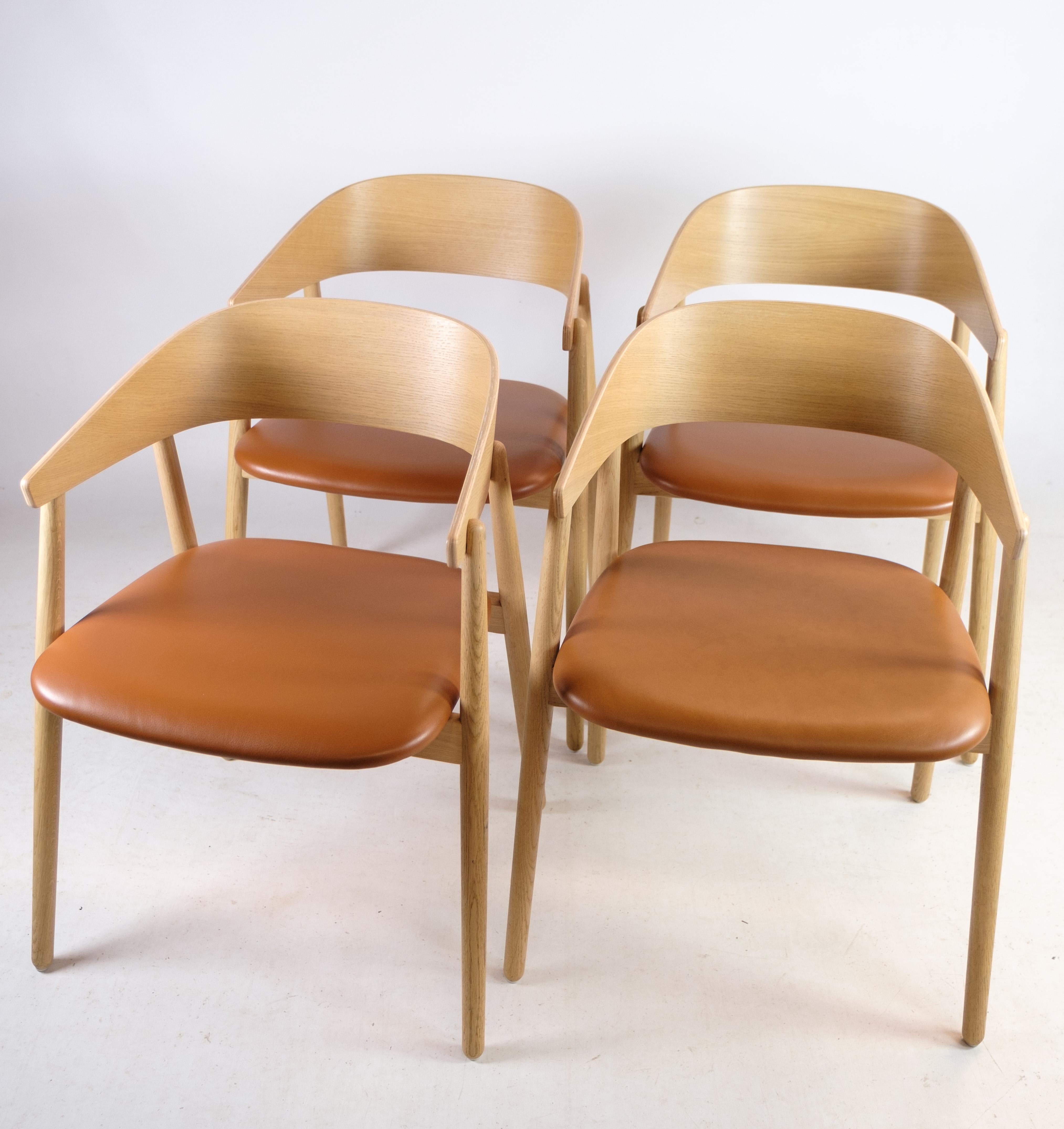 Danish 4 Dining Chairs Model AC2 Made In Oak From 1990s For Sale