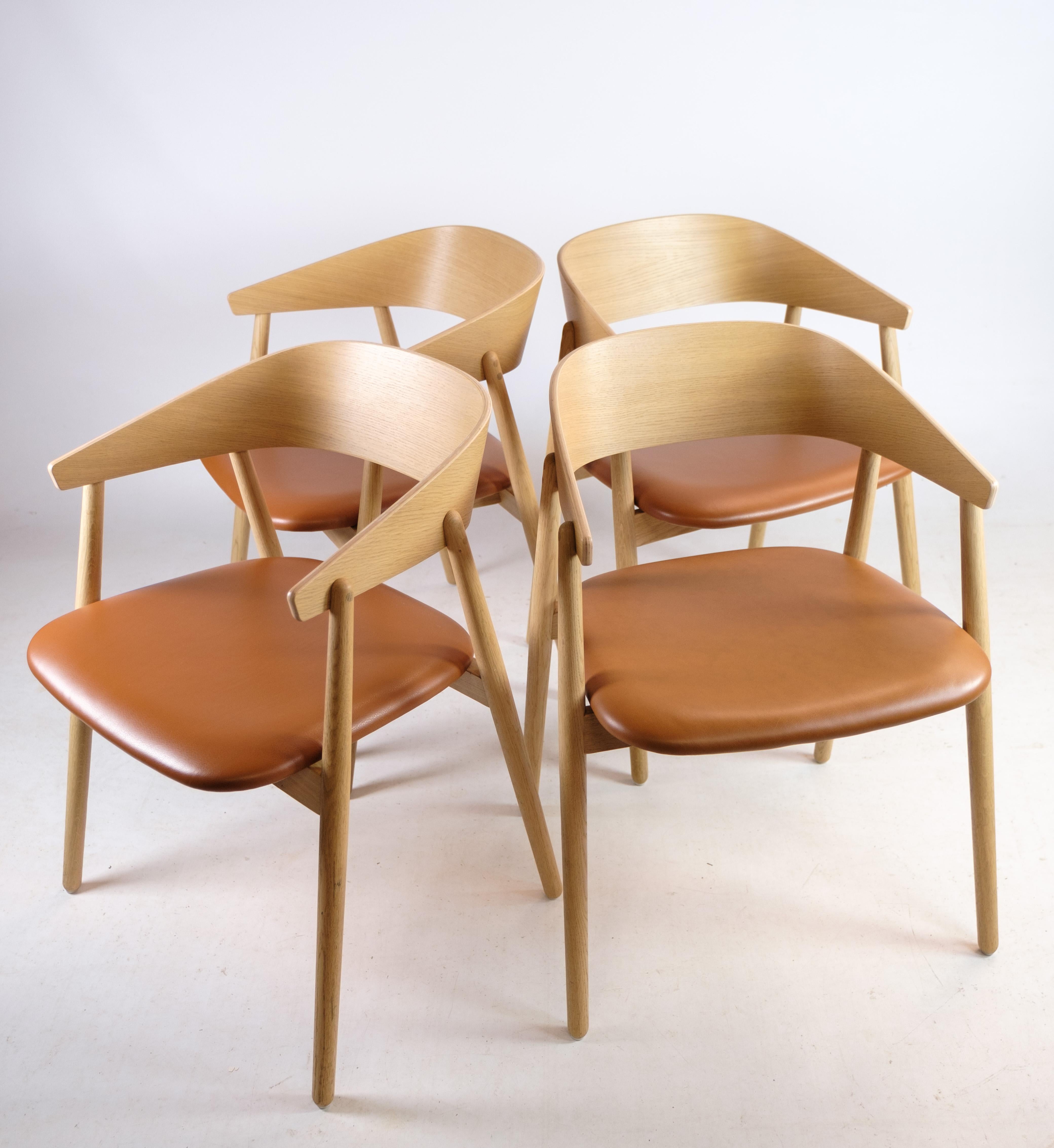 4 Dining Chairs Model AC2 Made In Oak From 1990s For Sale