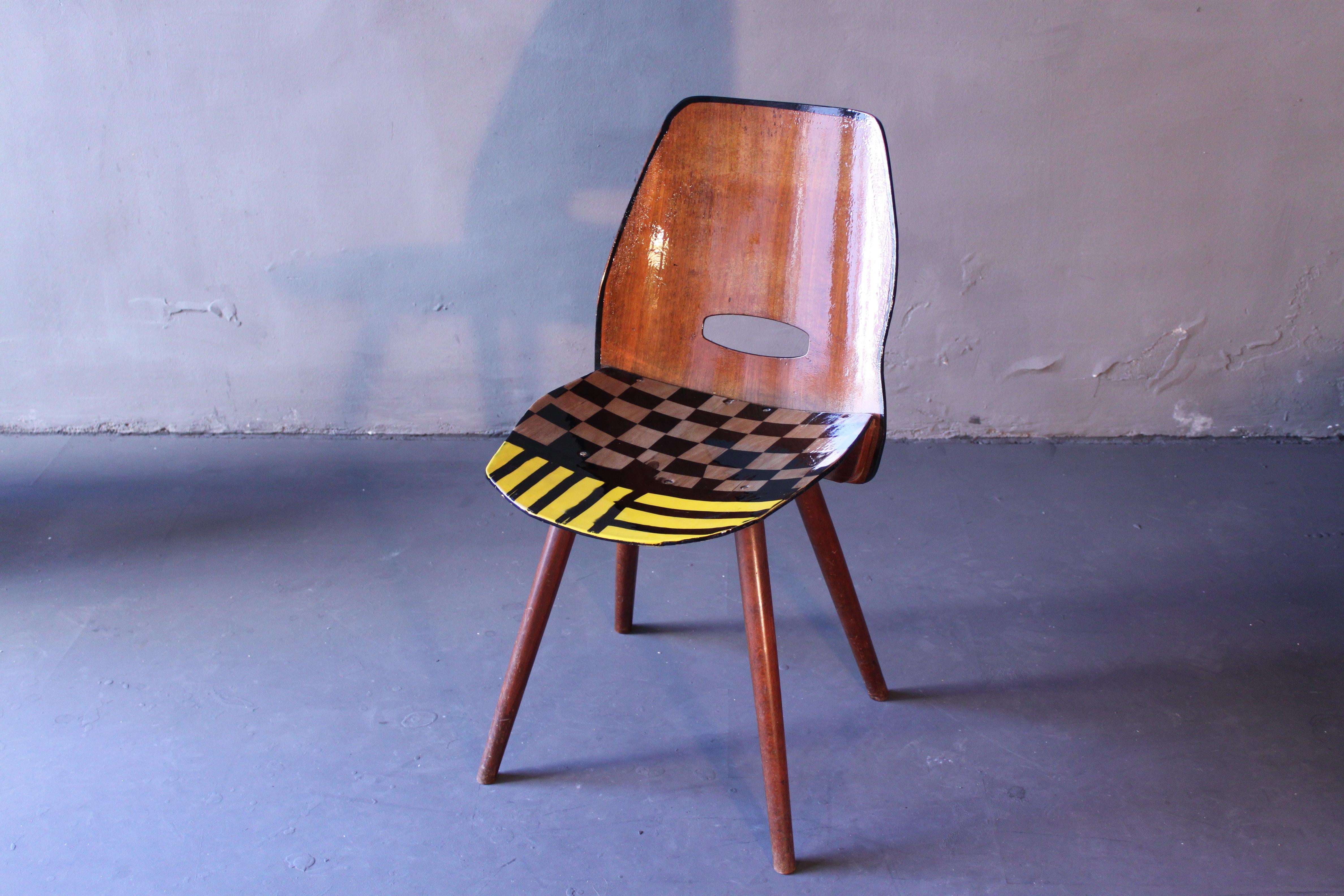 Mid-Century Modern 4 Dining Room Chairs, 