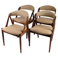 Used 4 Dining Room Chairs Model 31 Made In Teak, Designed By Kai Kristiansen