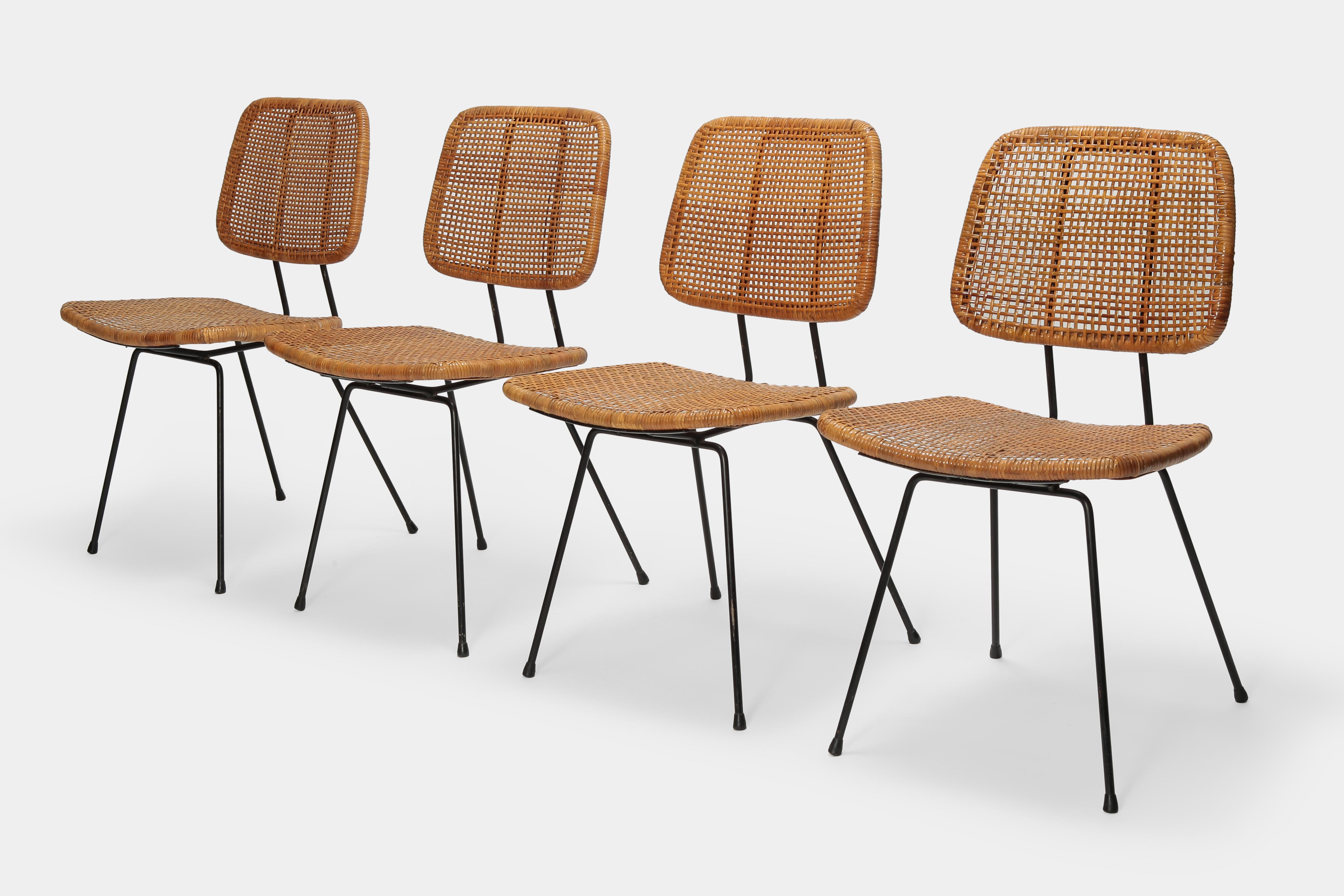 4 Dirk Van Sliedregt Chairs 550 Rohé Noordwolde, 1950s In Good Condition In Basel, CH