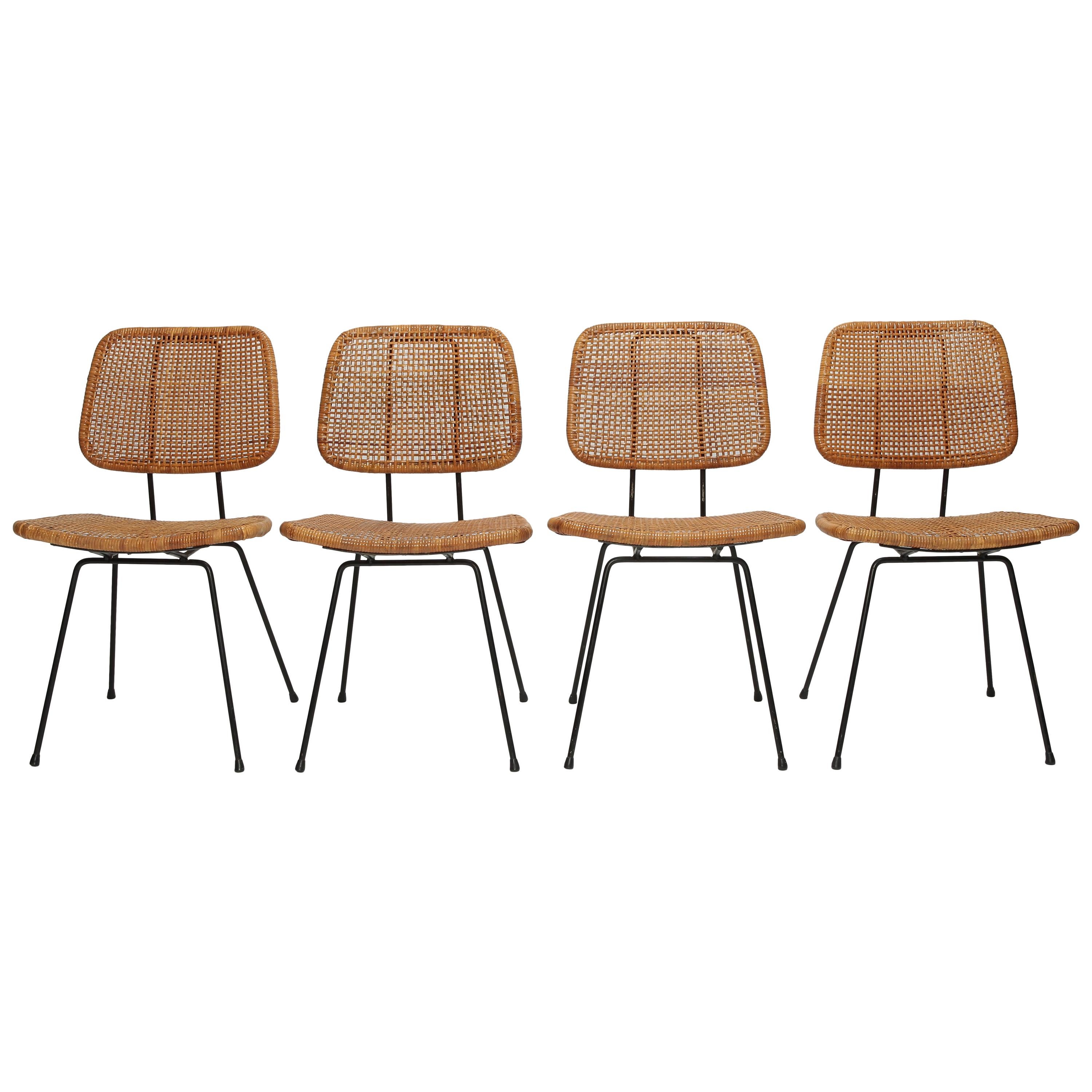 4 Dirk Van Sliedregt Chairs 550 Rohé Noordwolde, 1950s