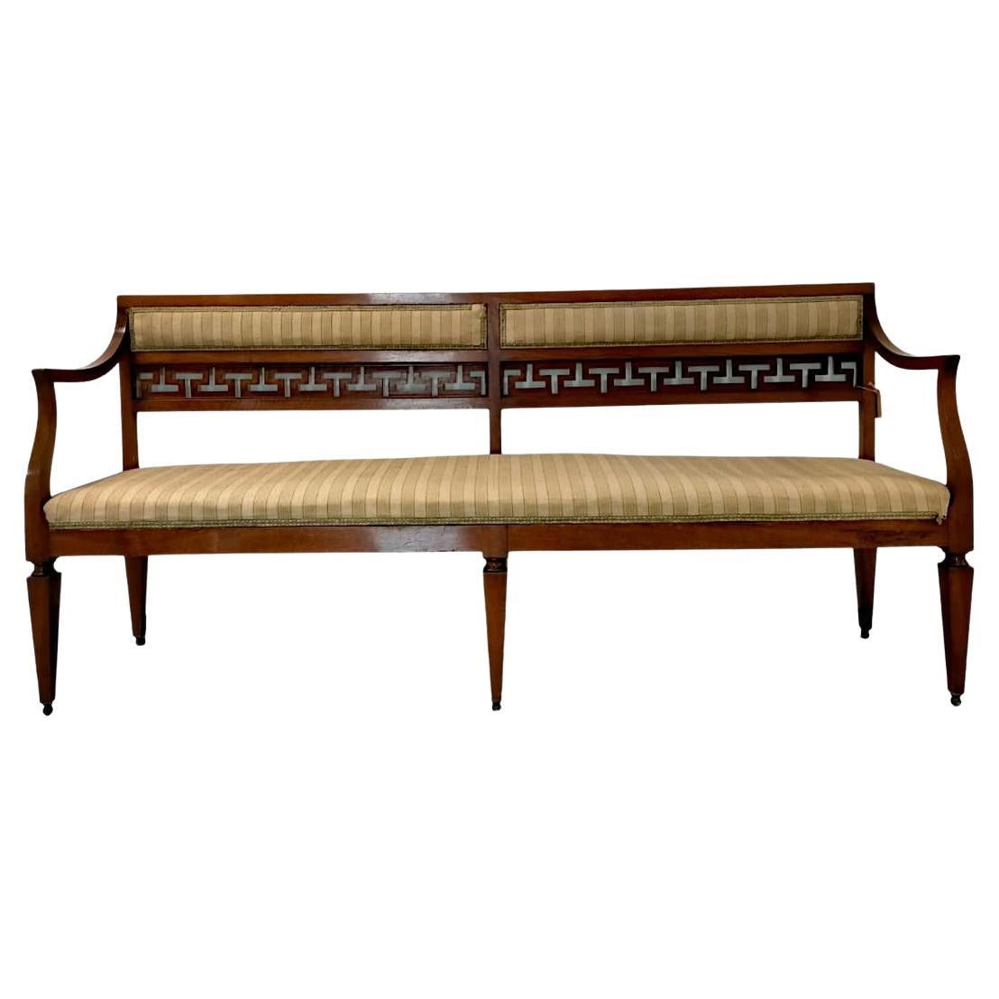 4 Louis XVI walnut settees from the second half of the 1700s. For Sale