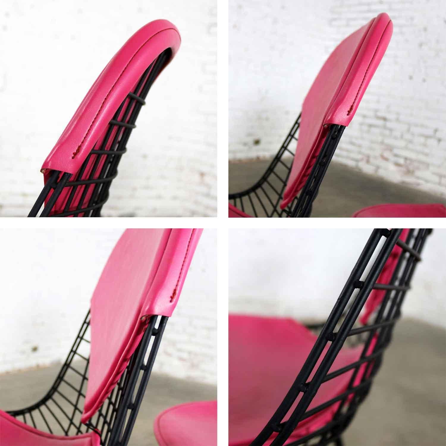 4 DKX-2 Wire Bikini Shell Chairs X Bases Hot Pink Bikinis Eames Herman Miller For Sale 3