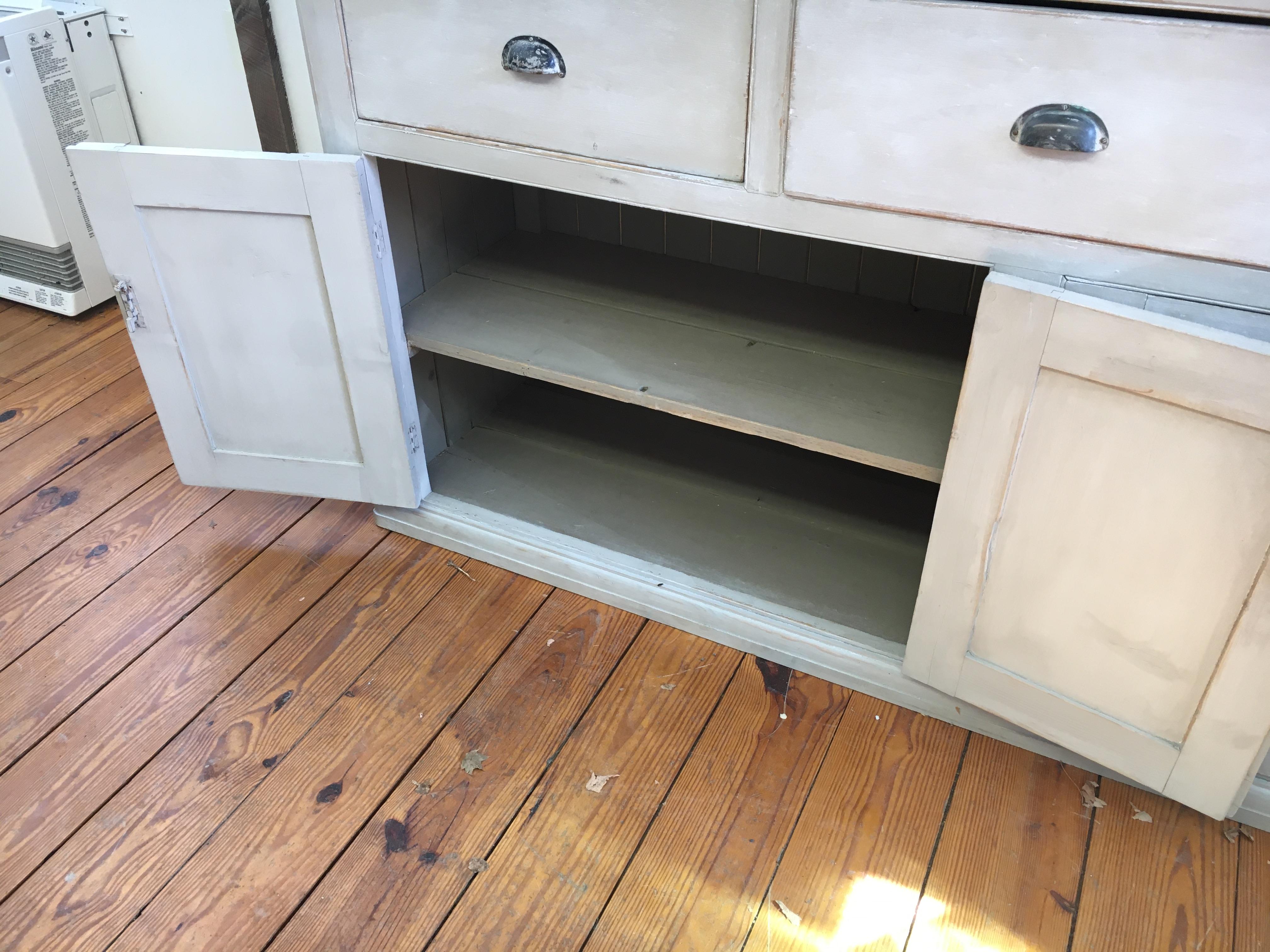 4-Door, 3-Drawer English Base with Scrubbed Pine Top 1