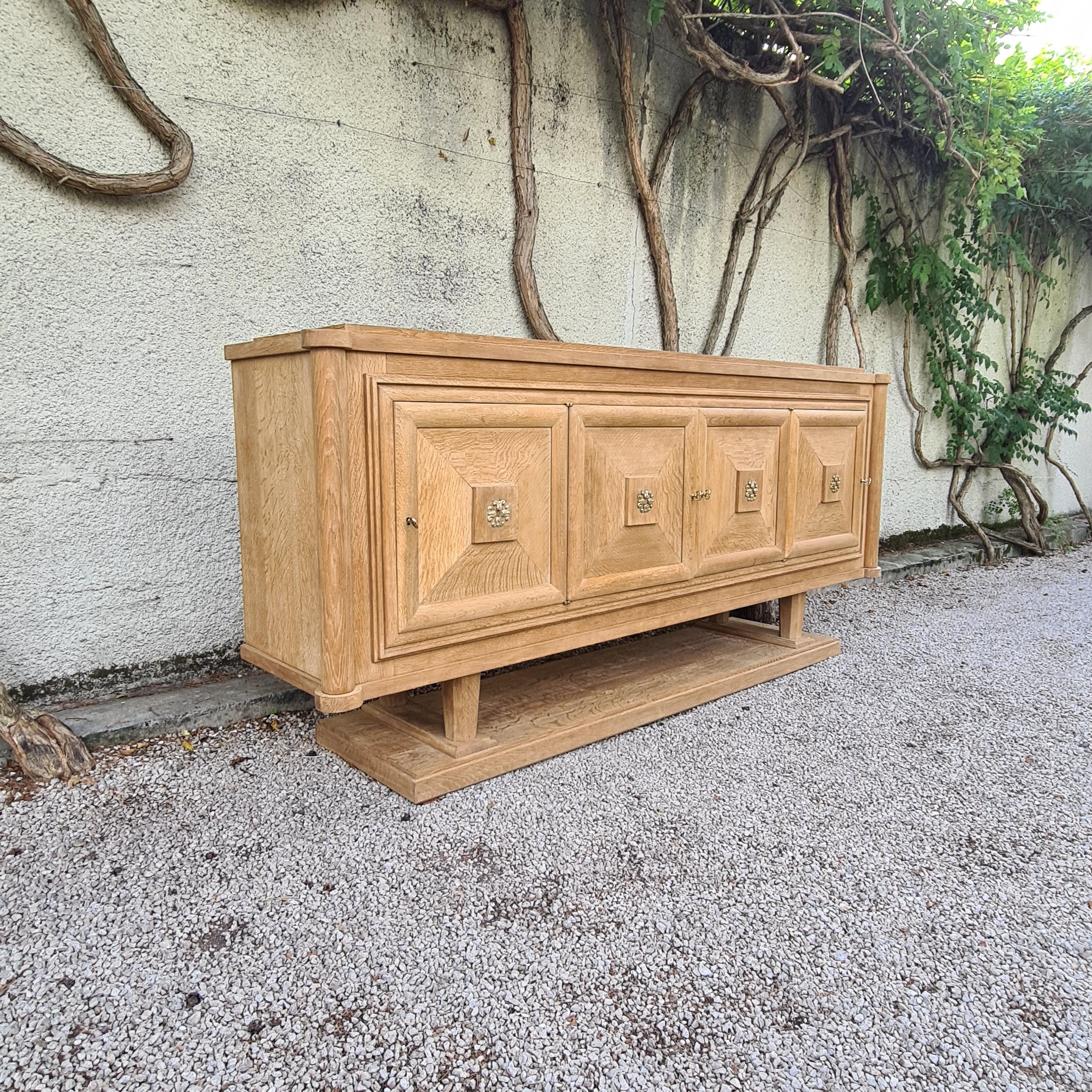 French 4-Door Art Deco Style Sideboard in the Style of Charles Dudouyt For Sale