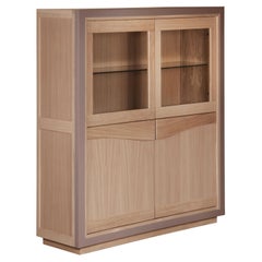 4-Door Display Cabinet 4 Doors in Oak, Design C. Lecomte, 100% Made in France