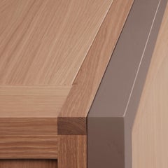 4-türiges Sideboard aus natürlicher massiver Eiche, Design C. Lecomte, 100 % in Frankreich hergestellt