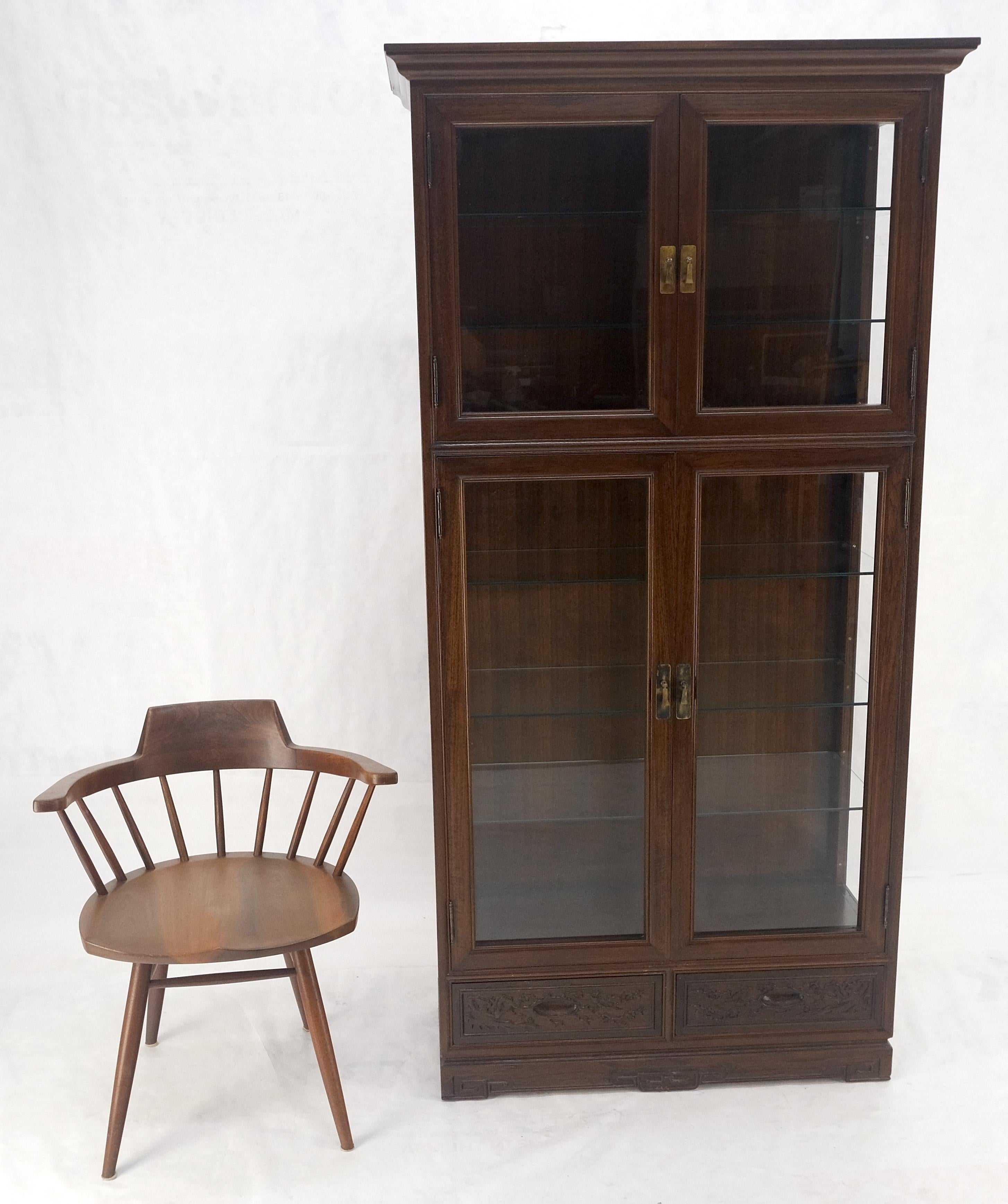 Sconosciuto 4 ante in teak intagliato 5 ripiani 2 cassetti in basso 72