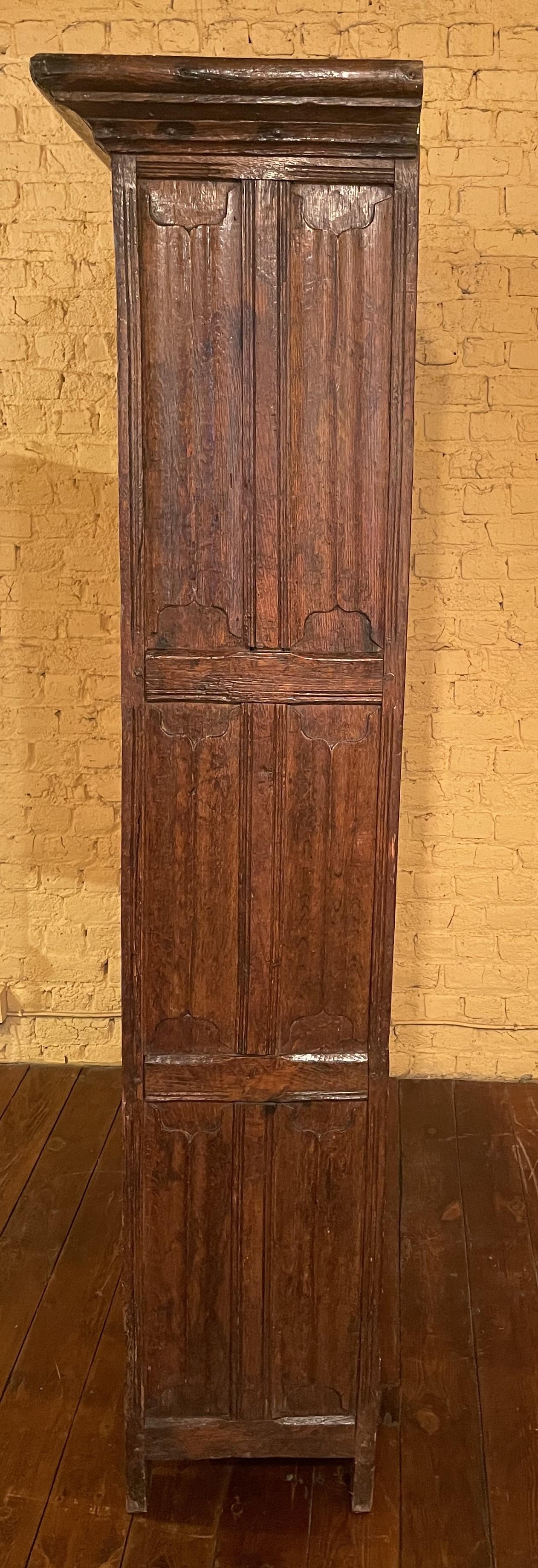 4 Doors Cupboard or Wardrobe Gothic Period in Oak, 15th Century For Sale 7