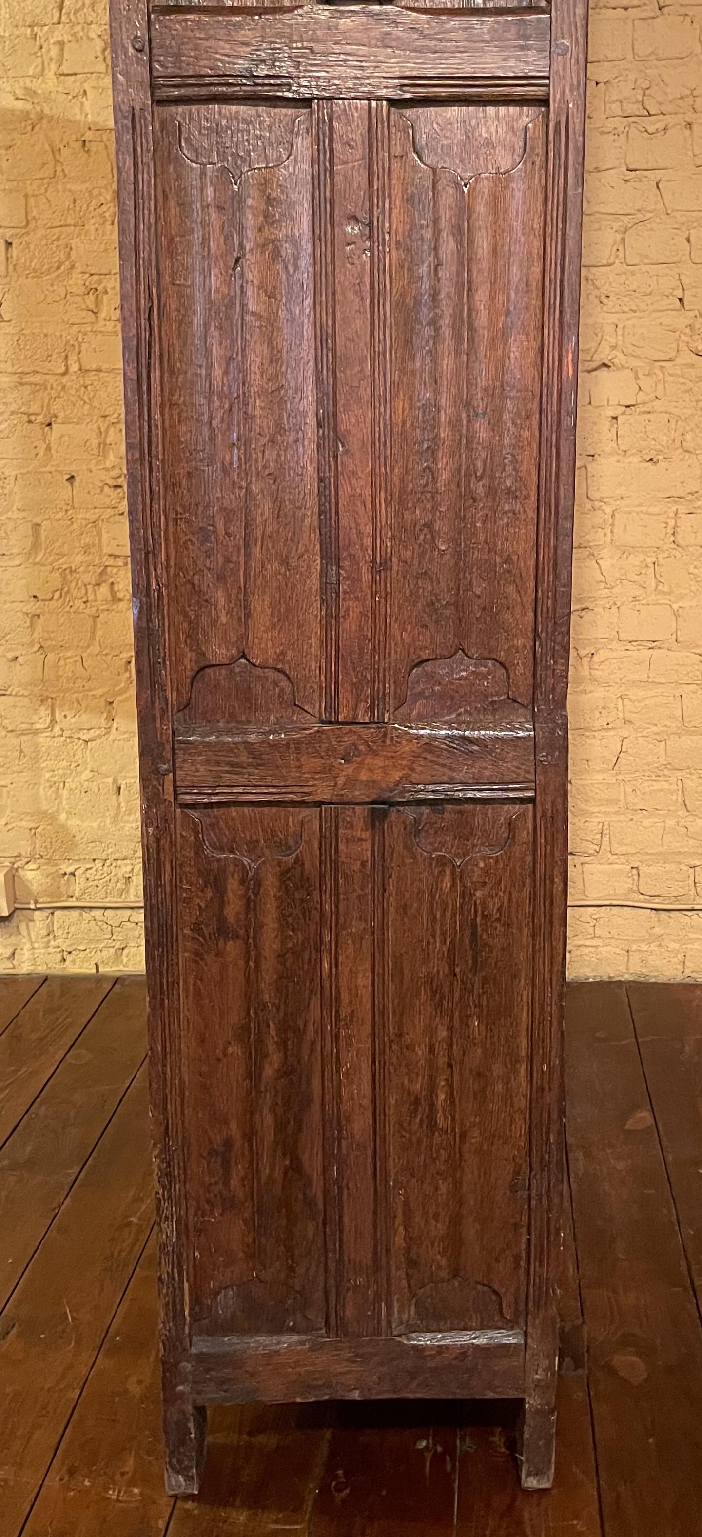 4 Doors Cupboard or Wardrobe Gothic Period in Oak, 15th Century For Sale 8
