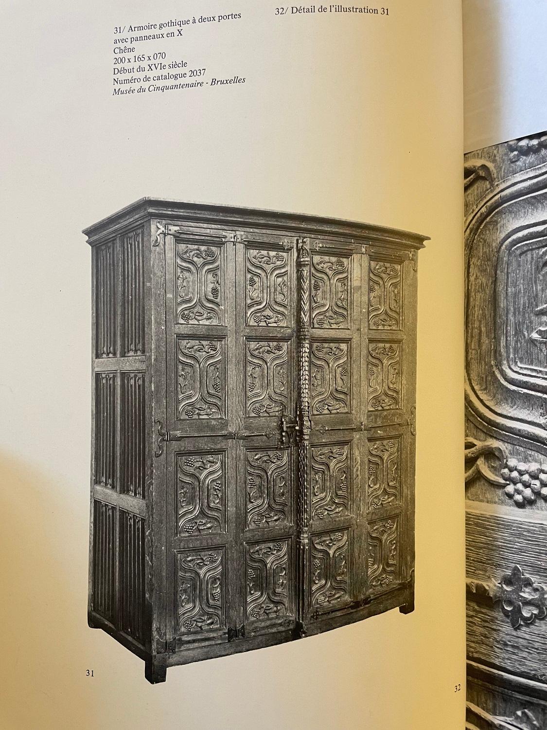 exceptional and very rare Gothic 4 doors buffet or wardrobe in oak, 15th century period from the north of France.

This rare gothic piece open with 4 stylized plant decoration door, each with its original entrance, lockand hinges each in their