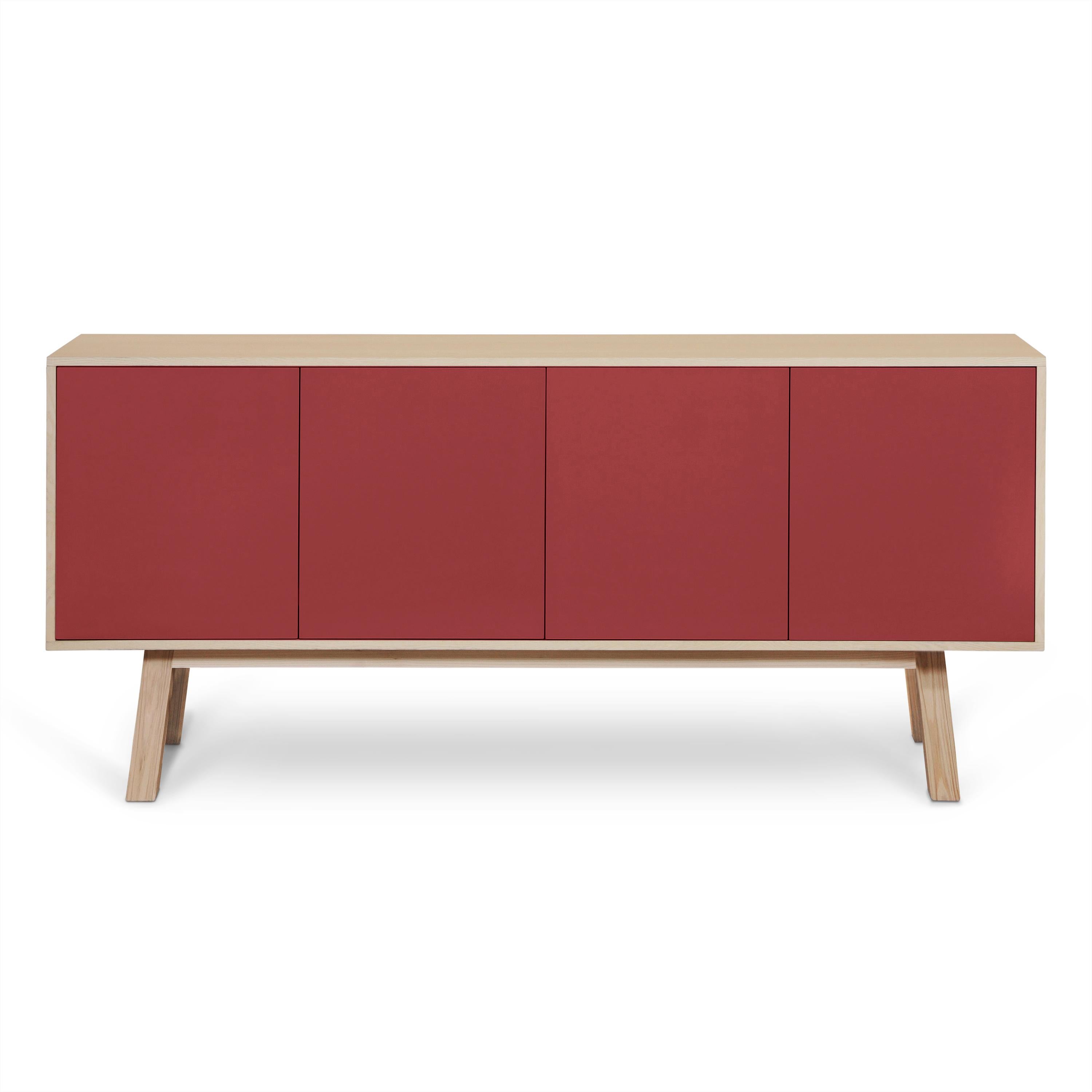 Scandinavian Modern 4 Doors Scandinavian Design High Sideboard by Eric Gizard Paris For Sale