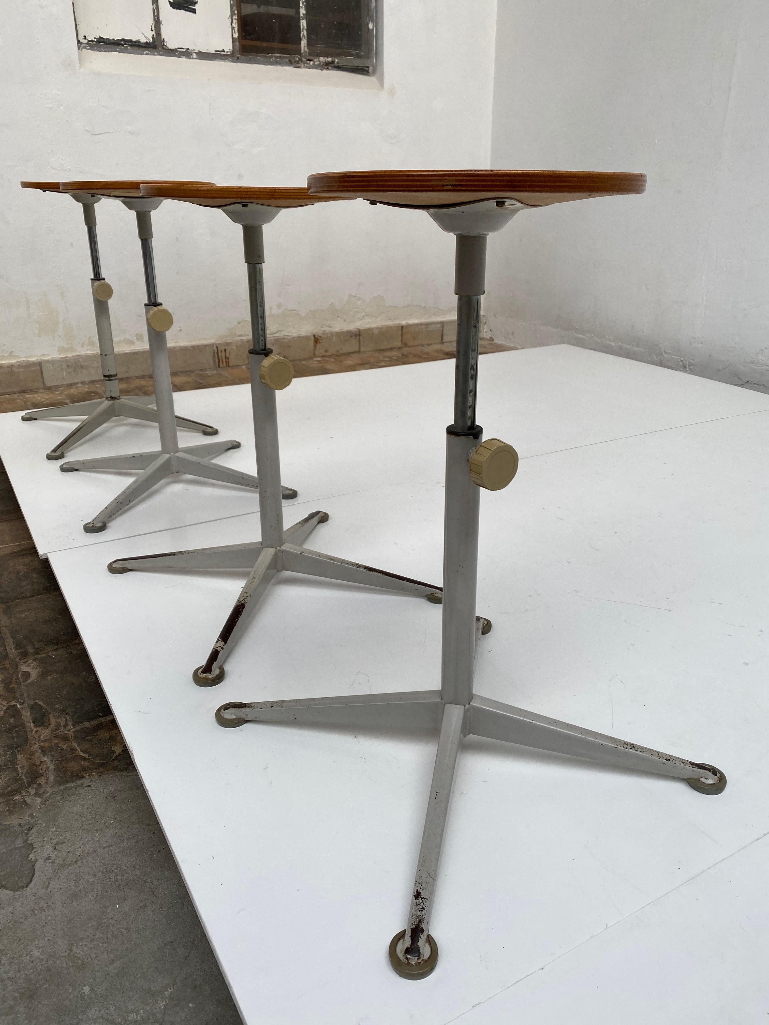 Industrial 4 drafting stools by friso kramer for arend de cirkel 