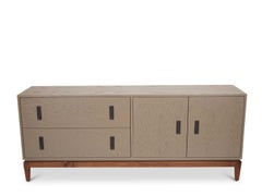Lawson-Fenning Arcadia Cabinet, Modern Grey Oak & Solid Walnut Sideboard