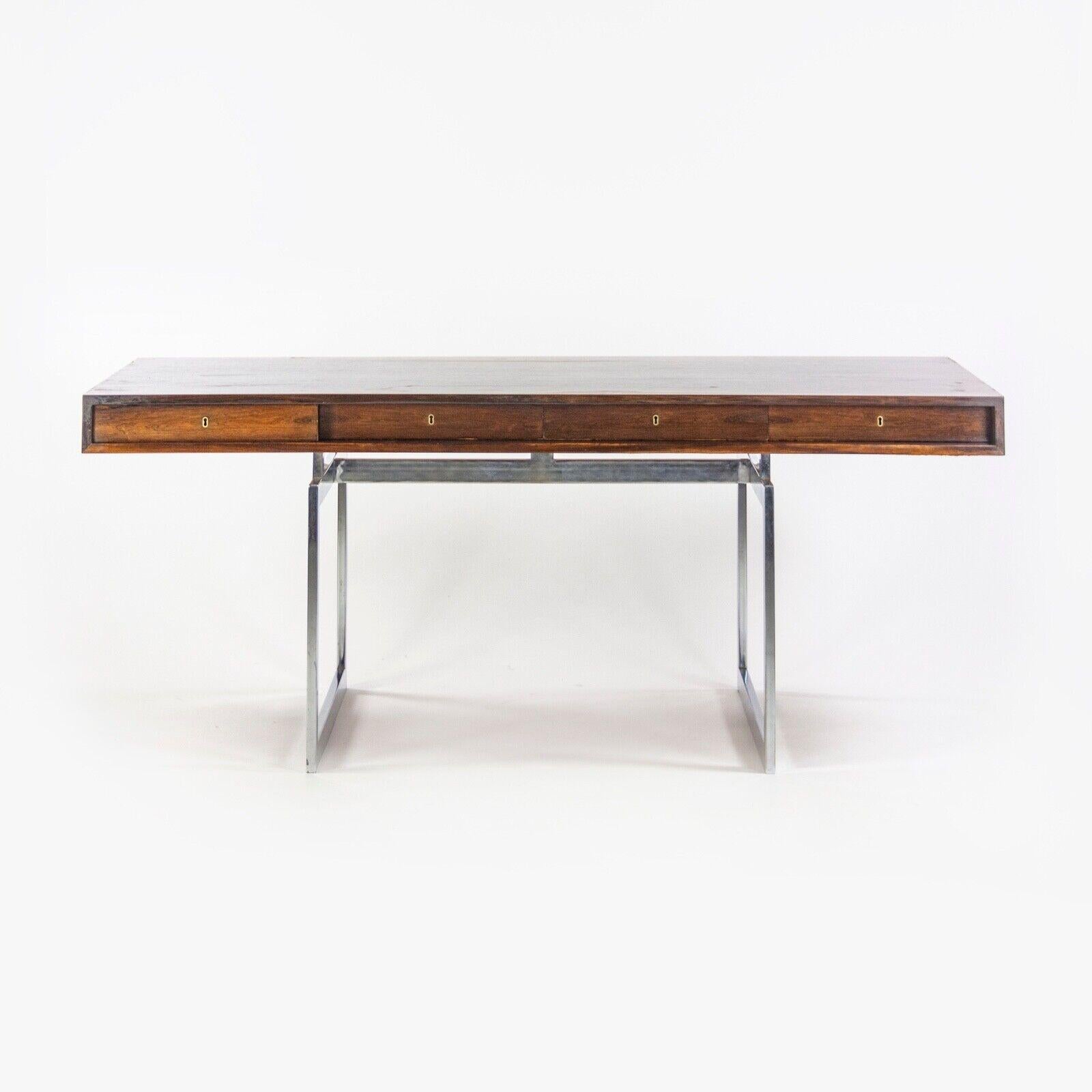 Modern 4-Drawer Bodil Kjaer Desk for E. Pedersen & Son of Denmark in Brazilian Rosewood For Sale