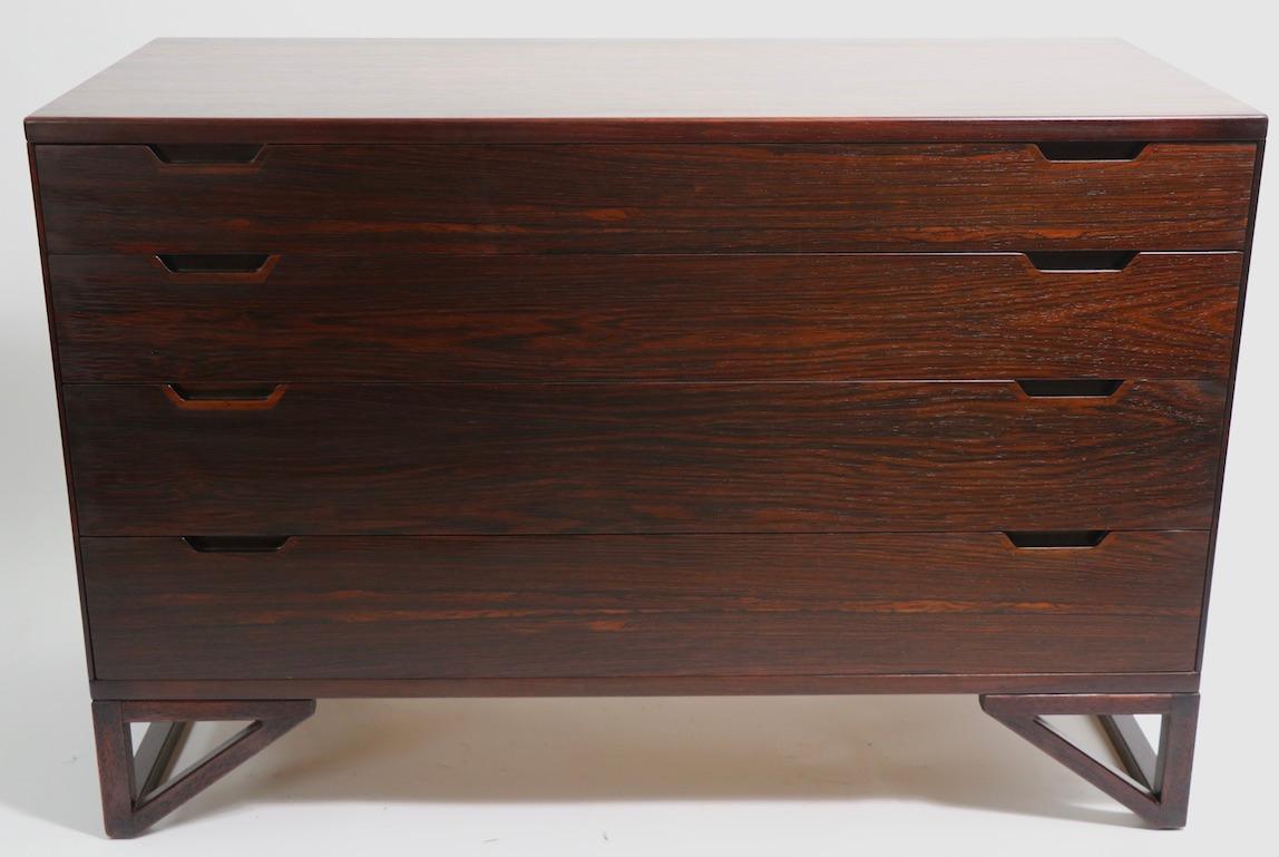 Scandinavian Modern 4 Drawer Danish Mid-Century Modern Dresser Svend Langkilde Mobler