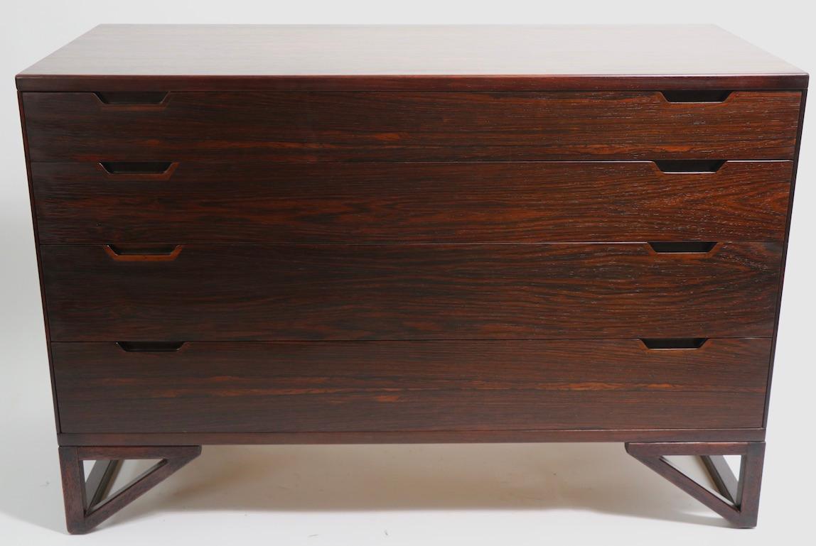 Scandinavian Modern 4 Drawer Danish Mid-Century Modern Dresser Svend Langkilde Mobler For Sale