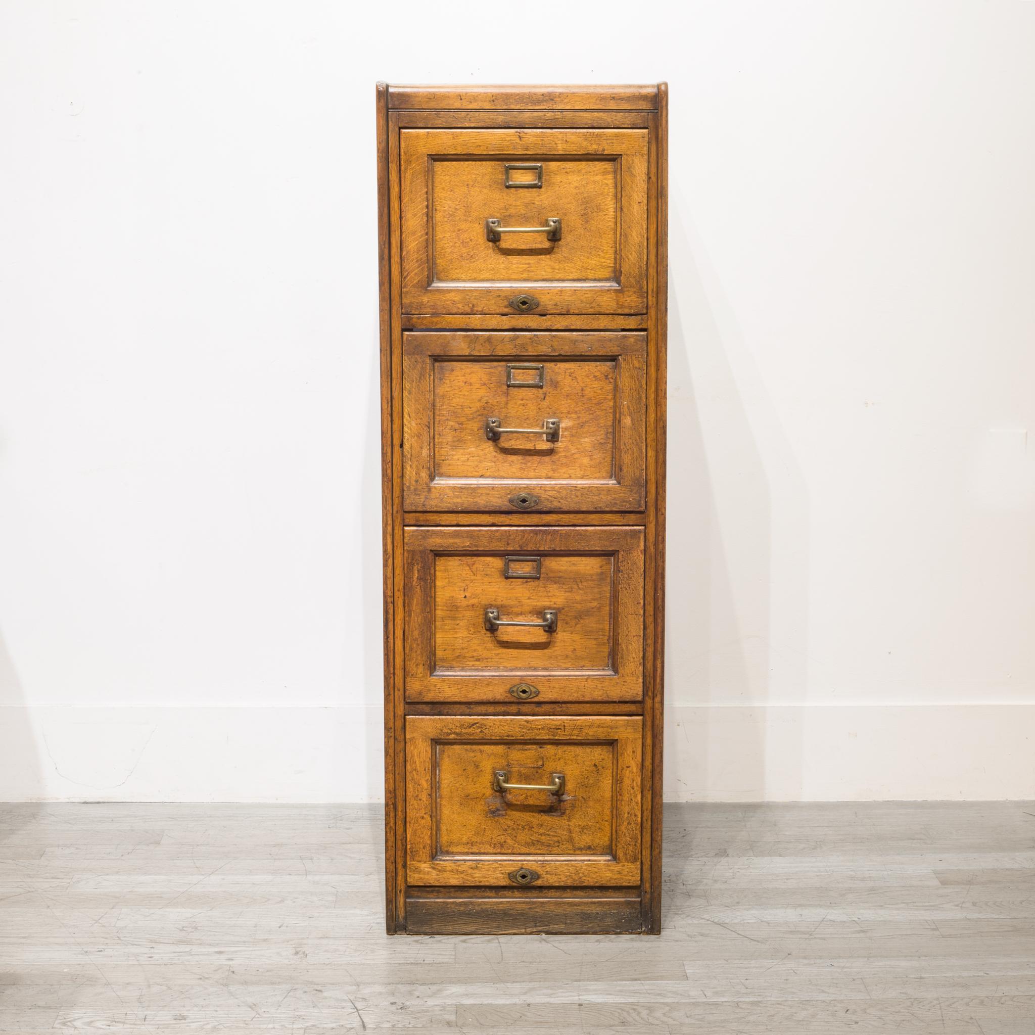 4 drawer oak file cabinet