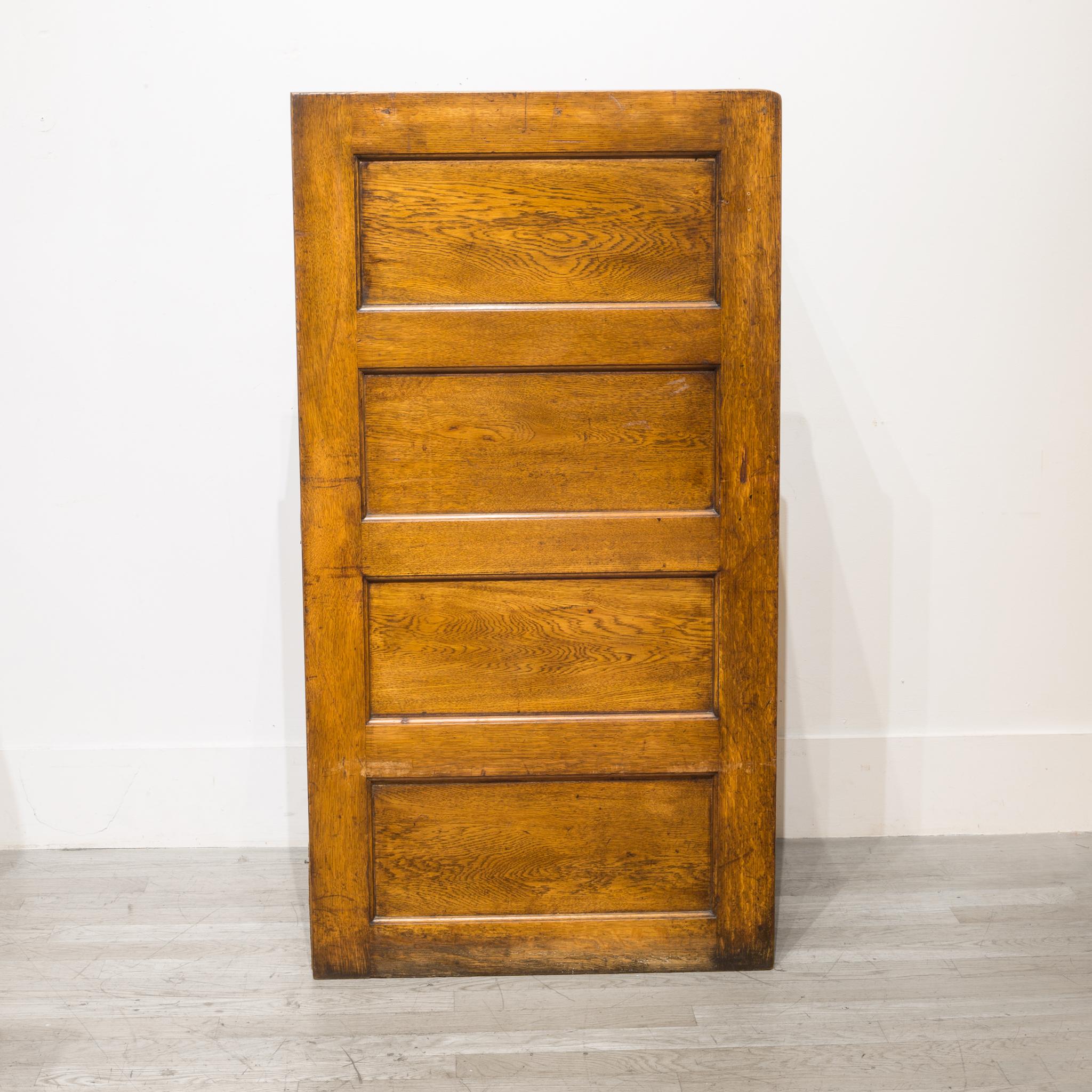 Industrial 4-Drawer Oak File Cabinet, circa 1930