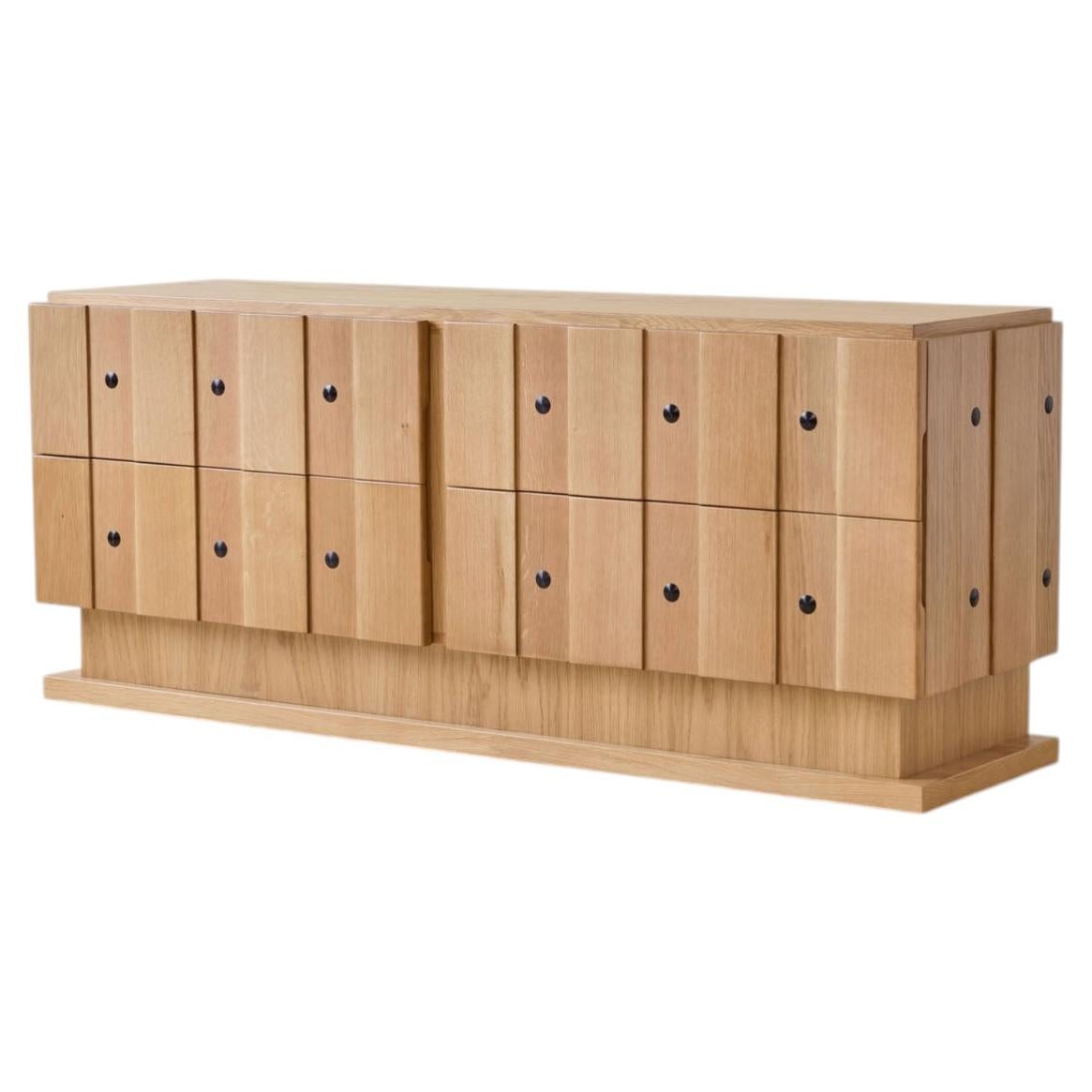 Lawson-Fenning Ojai Dresser, Solid Oak & Iron Details, Modern Chest of Drawers