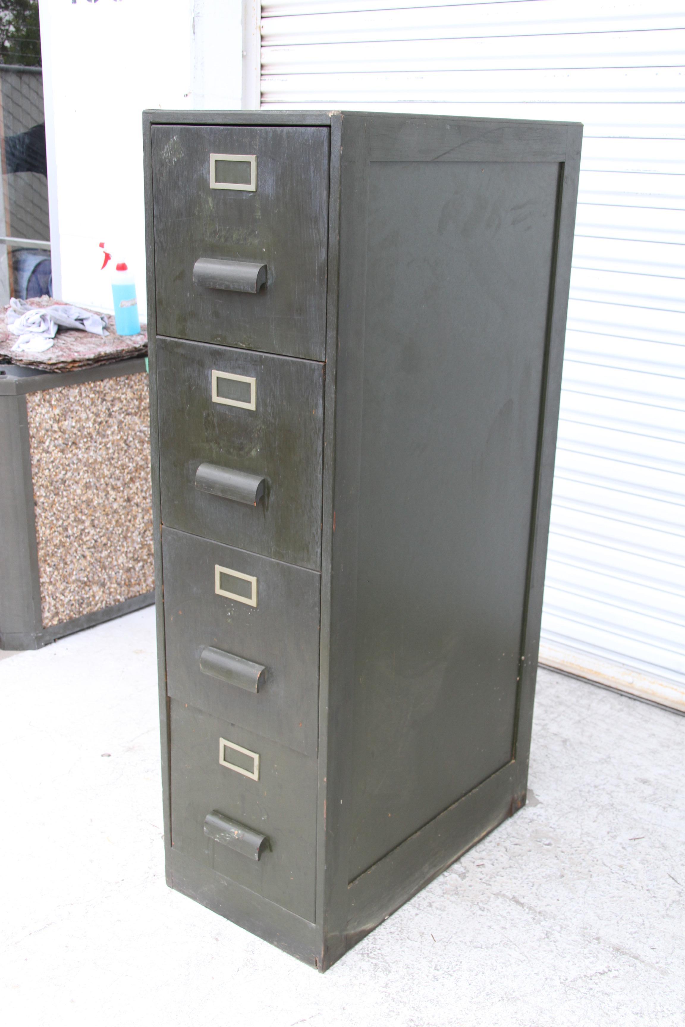 American 4 Drawer Painted Wood File Cabinets For Sale