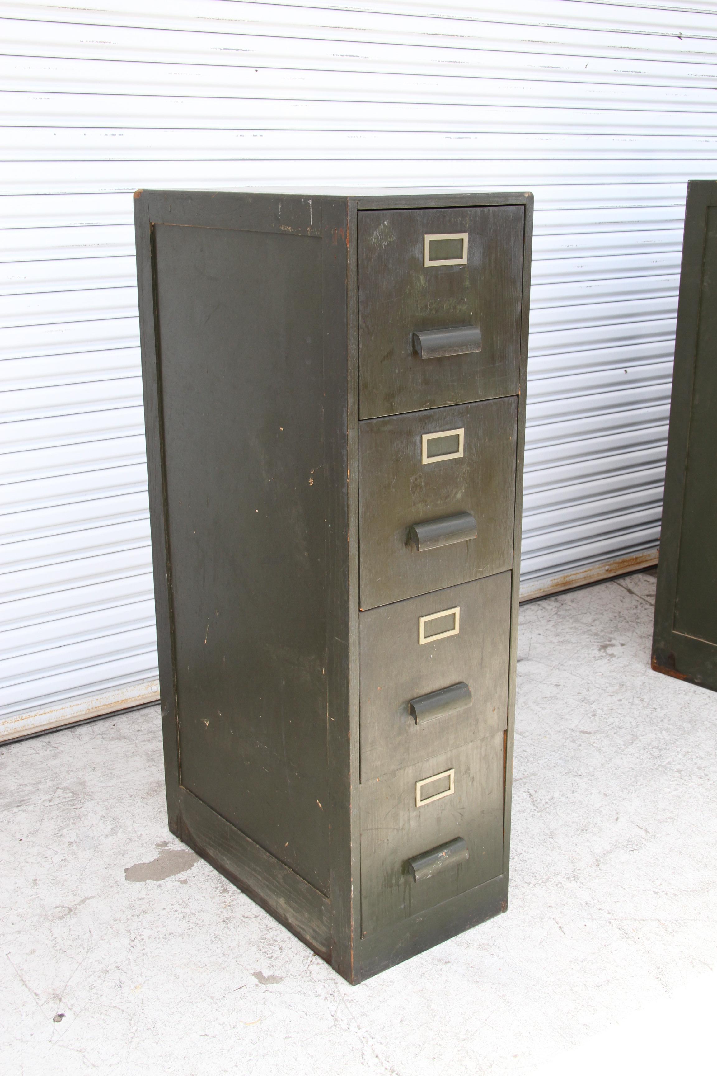 4 Drawer Painted Wood File Cabinets In Good Condition For Sale In Pasadena, TX