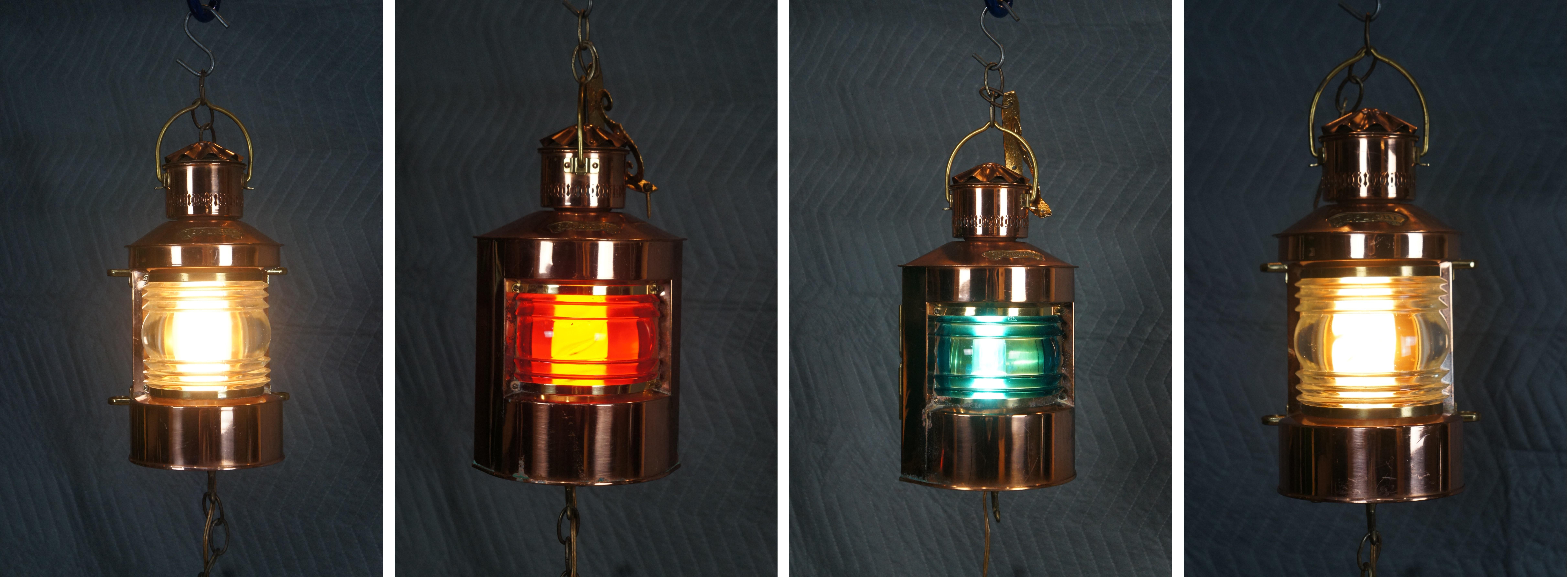 4 Dutch Copper Nautical Maritime Ship Lanterns Light Stuurboord Bakboord Holland 6