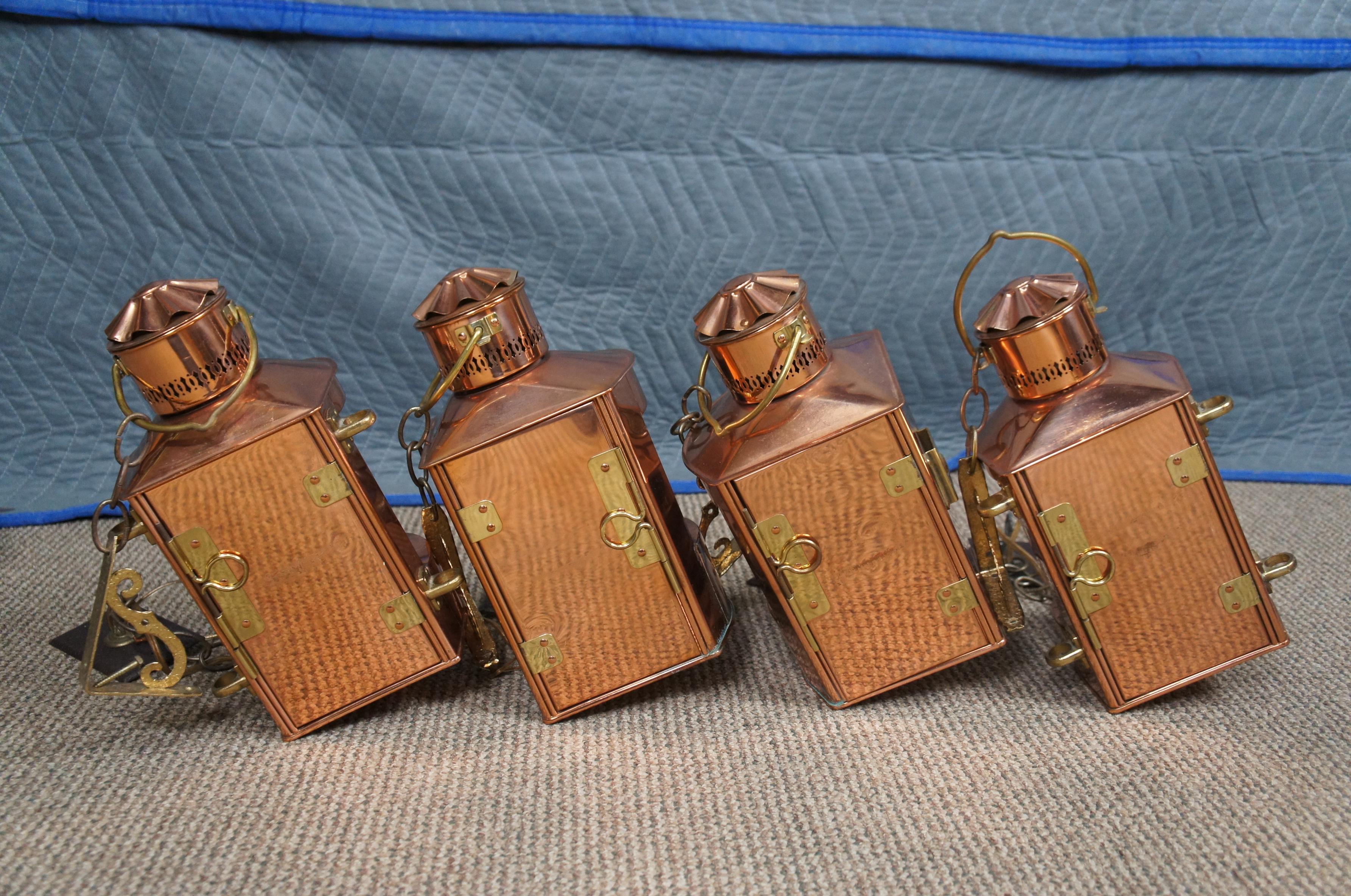 4 Dutch Copper Nautical Maritime Ship Lanterns Light Stuurboord Bakboord Holland 3