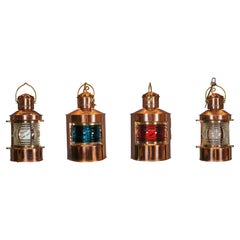 4 Dutch Copper Nautical Maritime Ship Lanterns Light Stuurboord Bakboord Holland