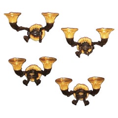 4 Early 19th Century French Bronze and Ormolu Wall Lights