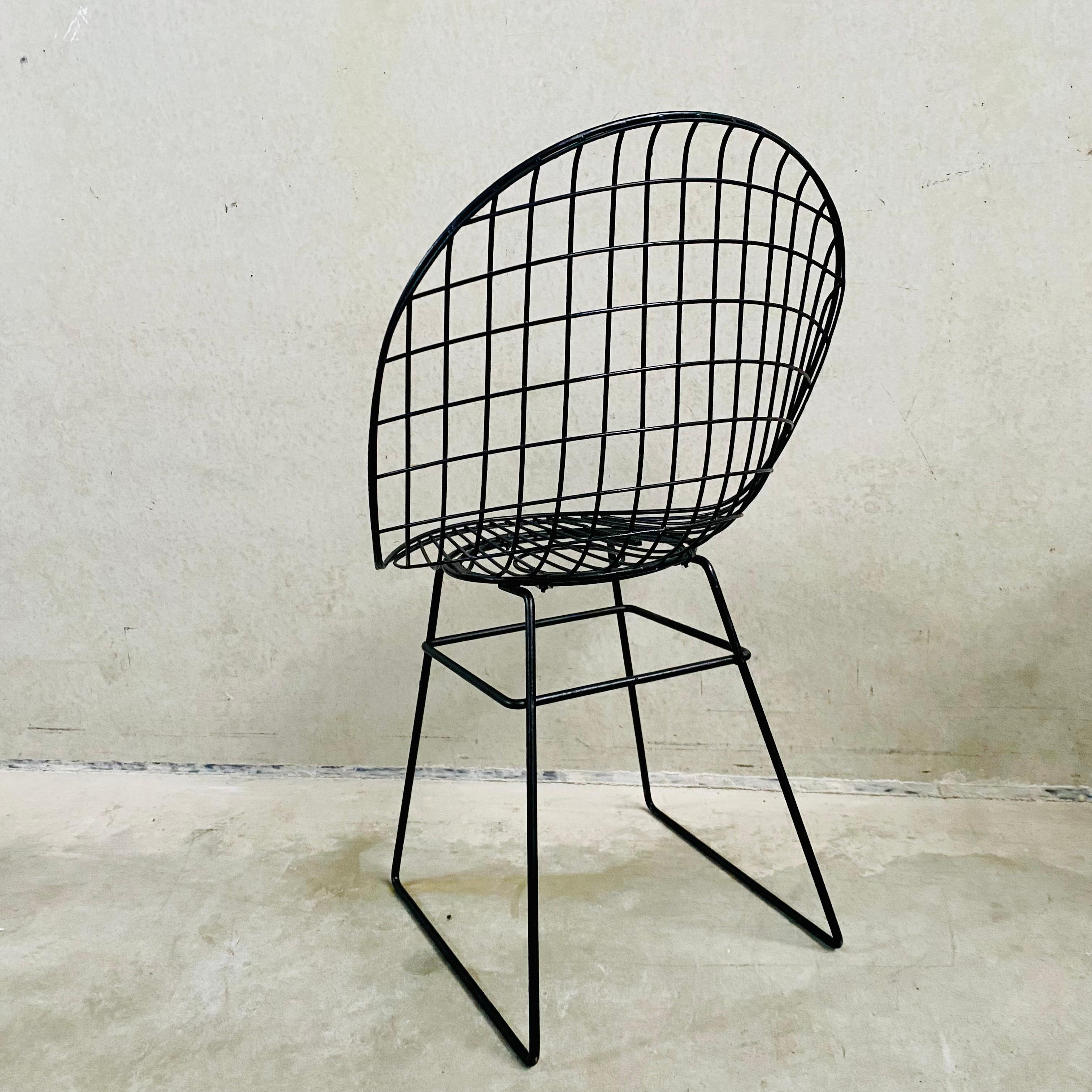 4 Early Edition Wire Chairs by Cees Braakman & A. Dekker for UMS Pastoe, 1950 For Sale 5