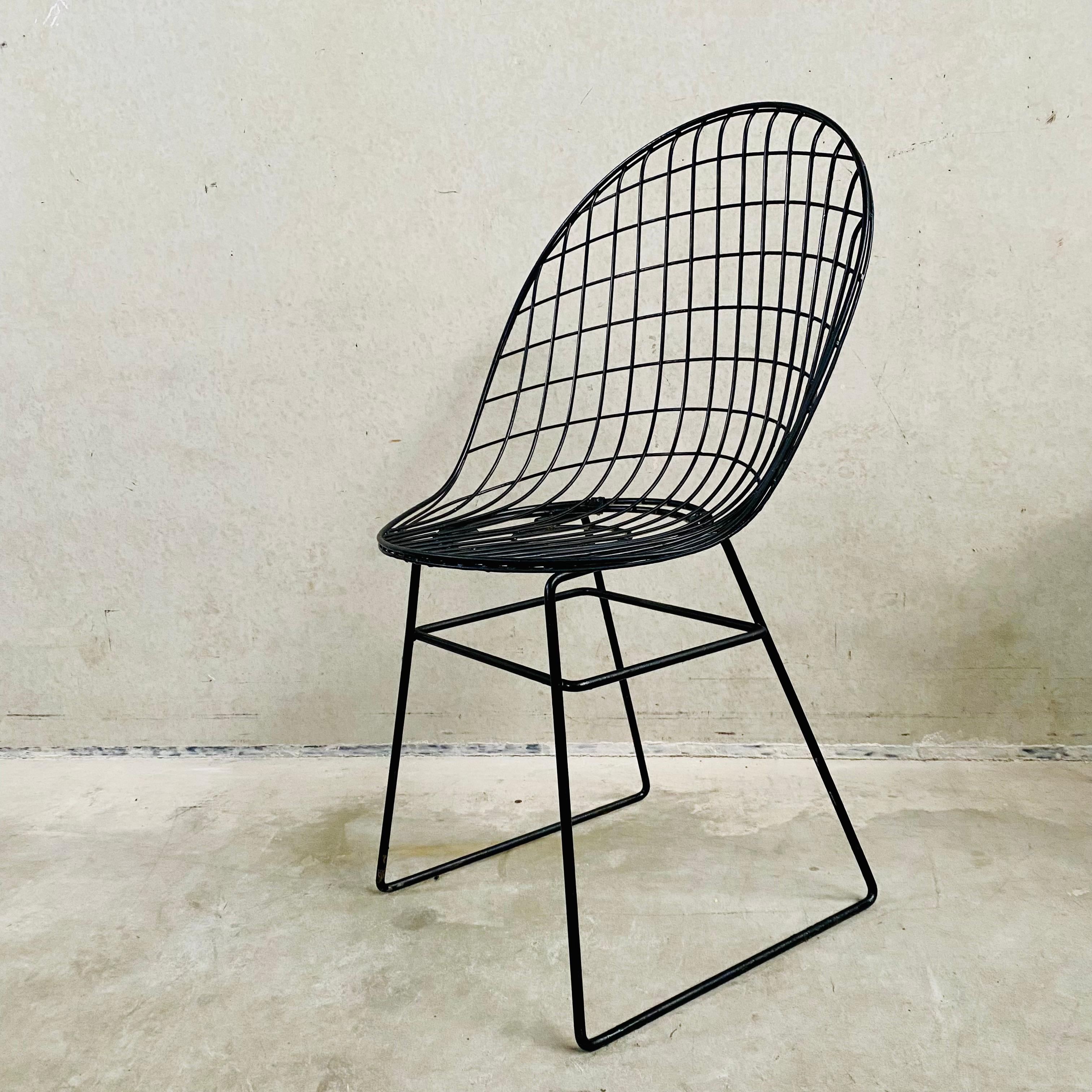 4 Early Edition Wire Chairs by Cees Braakman & A. Dekker for UMS Pastoe, 1950 For Sale 6