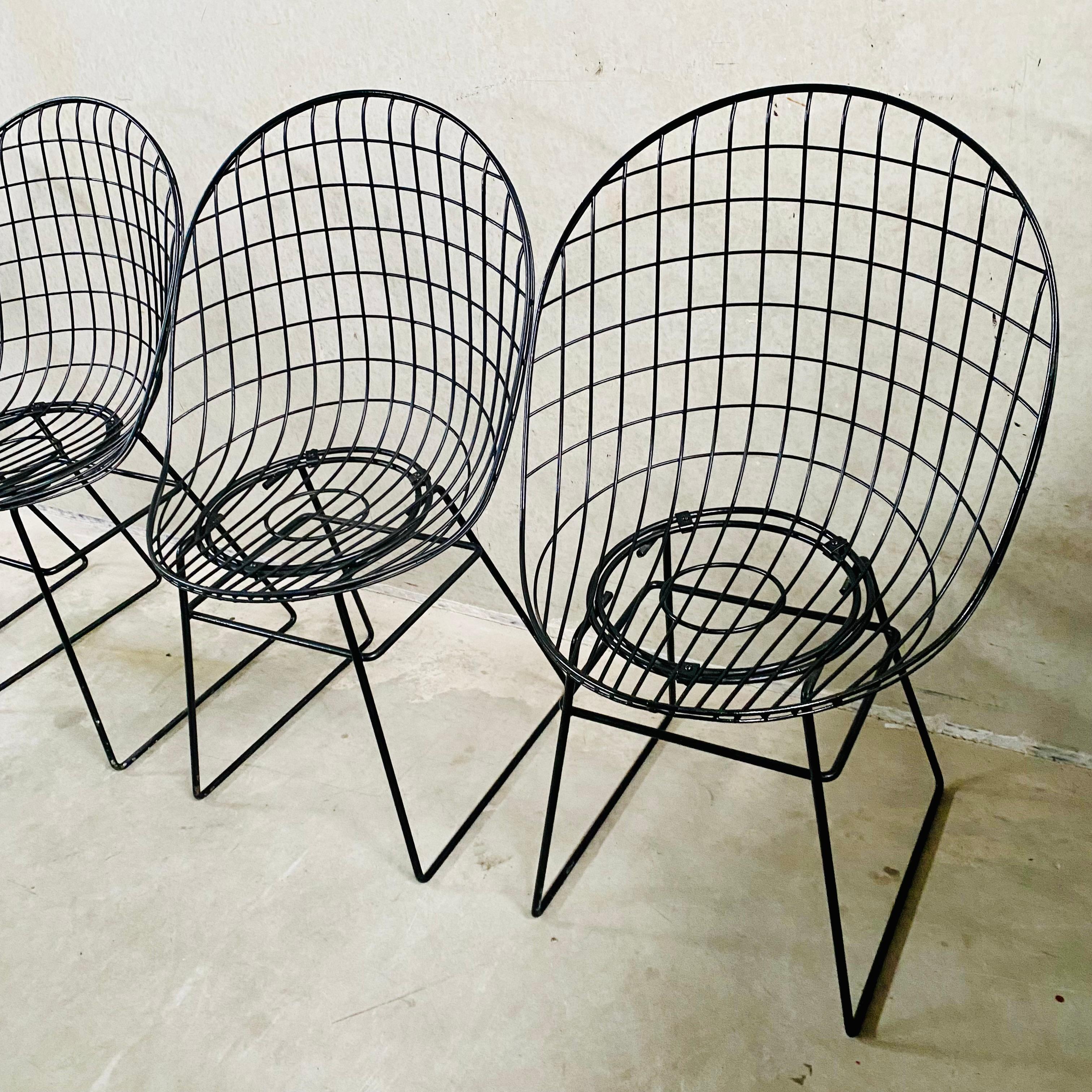 4 Early Edition Wire Chairs by Cees Braakman & A. Dekker for UMS Pastoe, 1950 For Sale 9