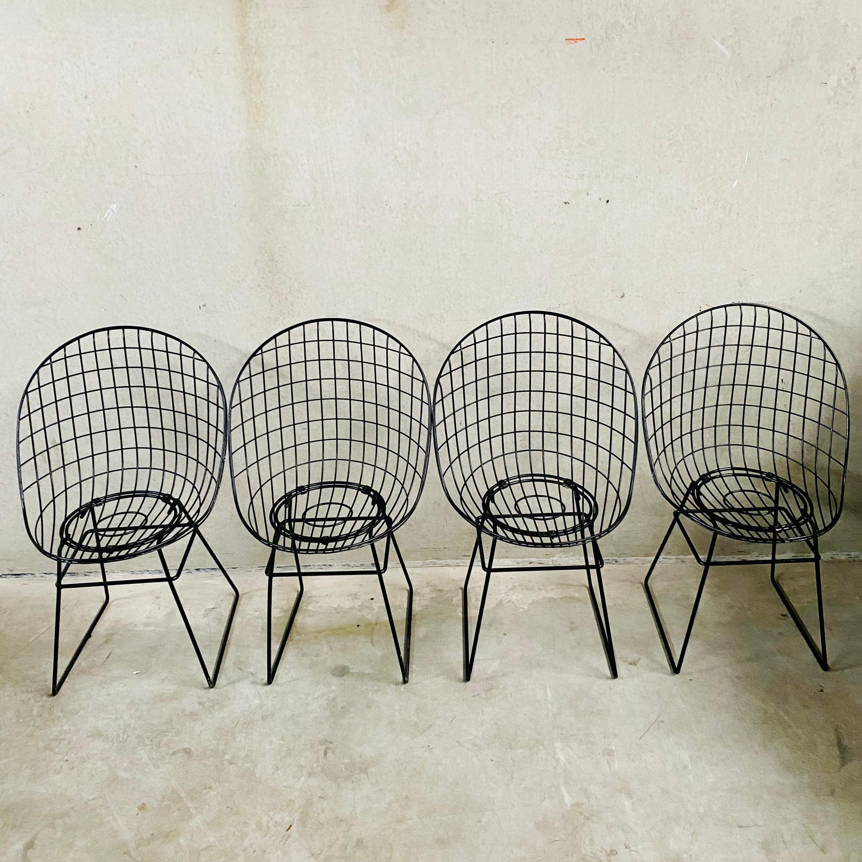 4 chaises en fil métallique de Cees Braakman & A. Dekker pour UMS Pastoe, 1950 en vente 11
