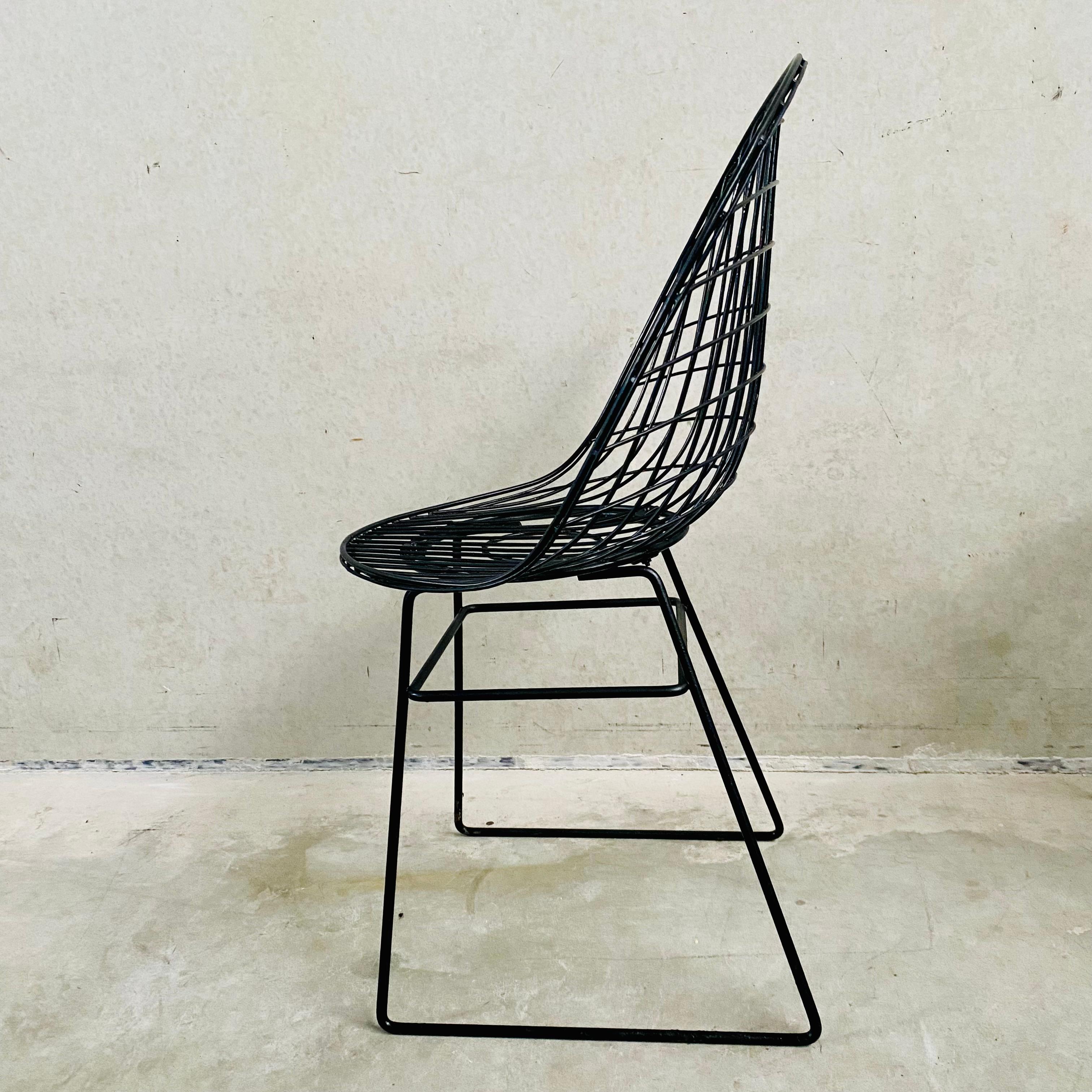 Metal 4 Early Edition Wire Chairs by Cees Braakman & A. Dekker for UMS Pastoe, 1950 For Sale