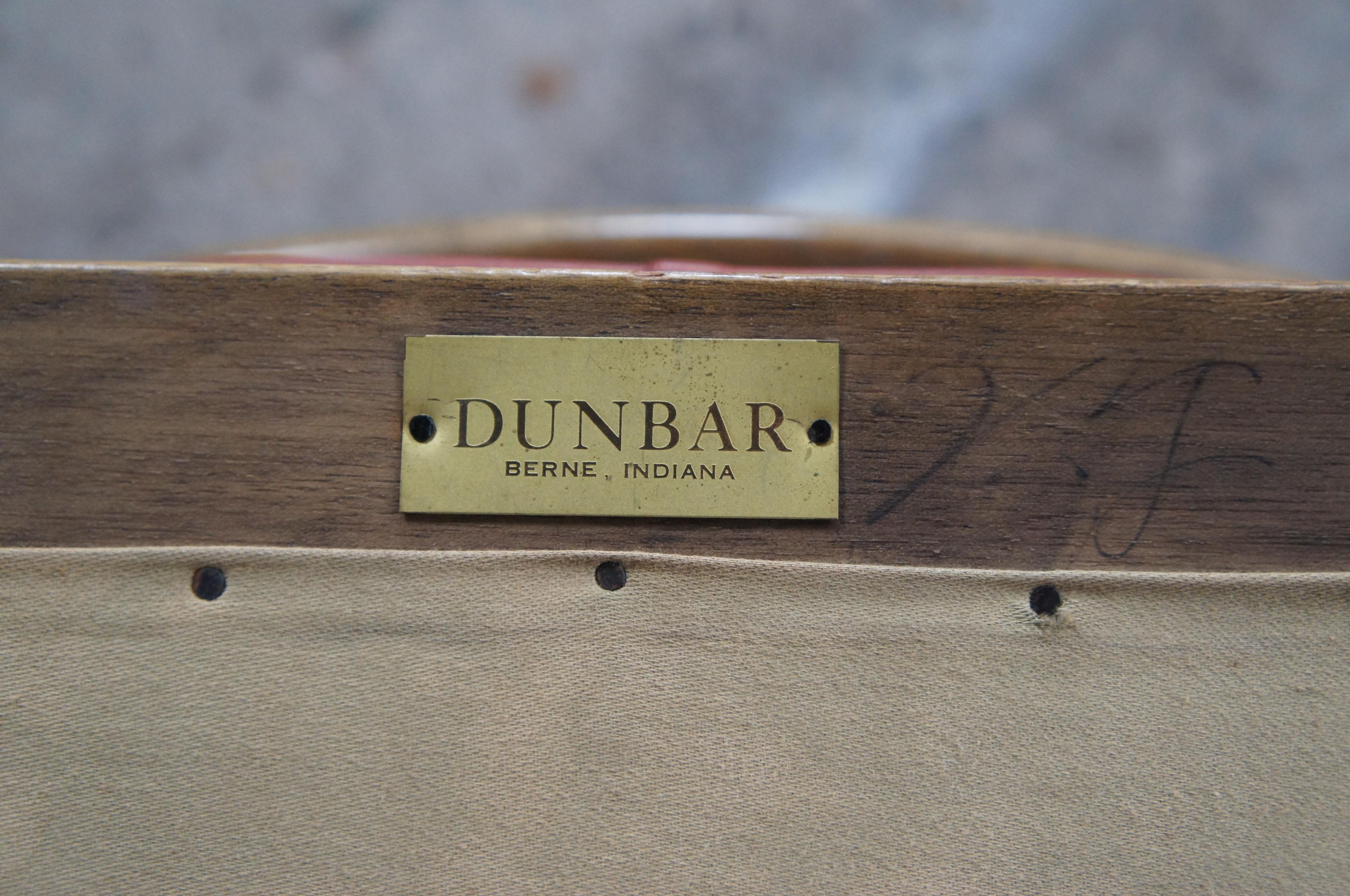 4 Edward Wormley Dunbar Mid Century Modern Mahogany Dining Game Chairs Leather 3