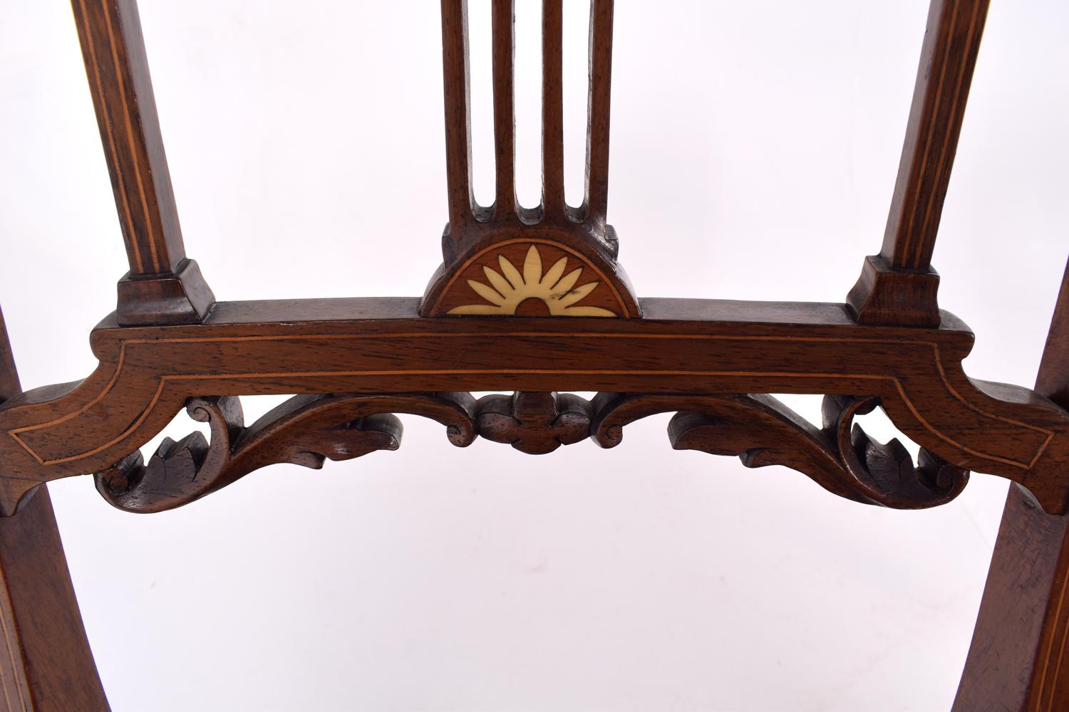 4 Edwardian Rosewood Inlaid Dining Chairs 1