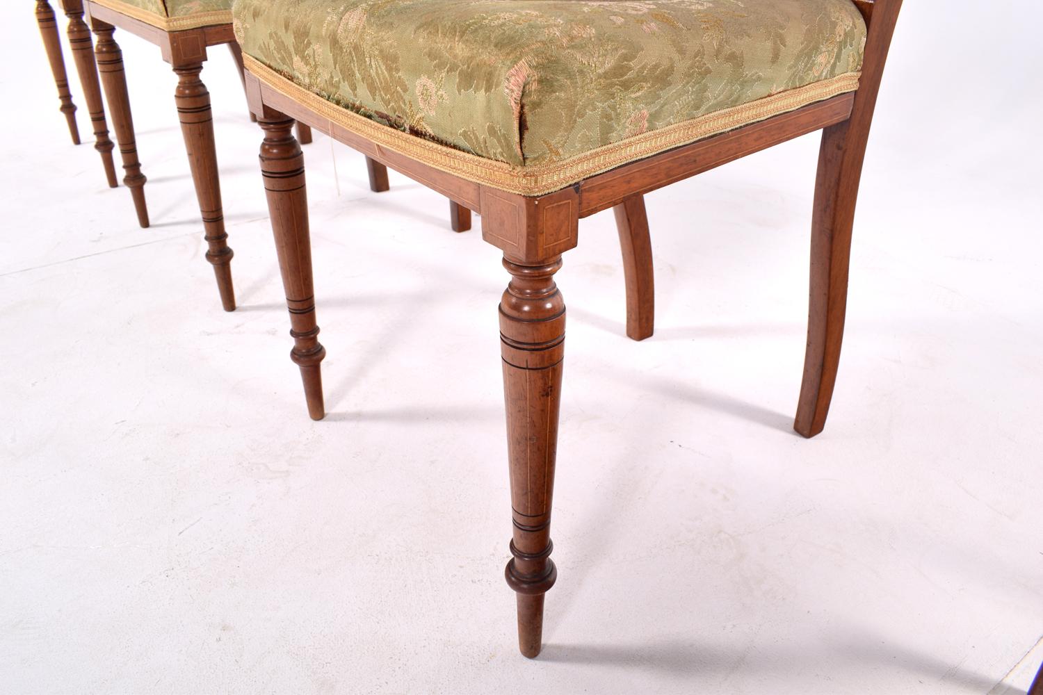 4 Edwardian Rosewood Inlaid Dining Chairs 4