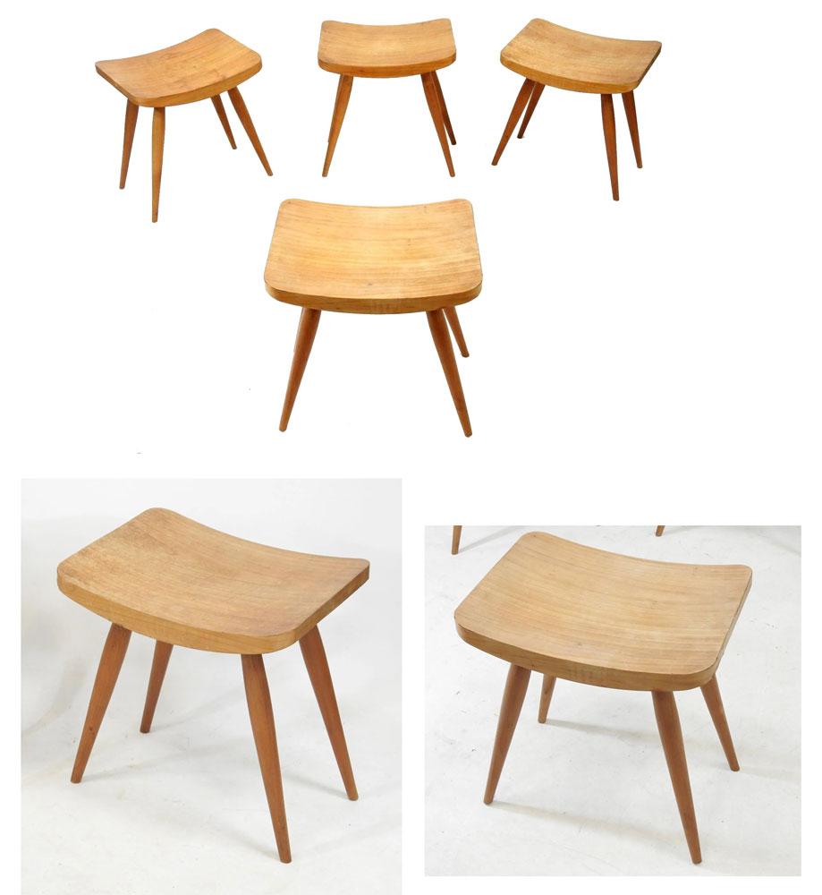 Mid-20th Century 4 elm stools circa 1950/1960 For Sale