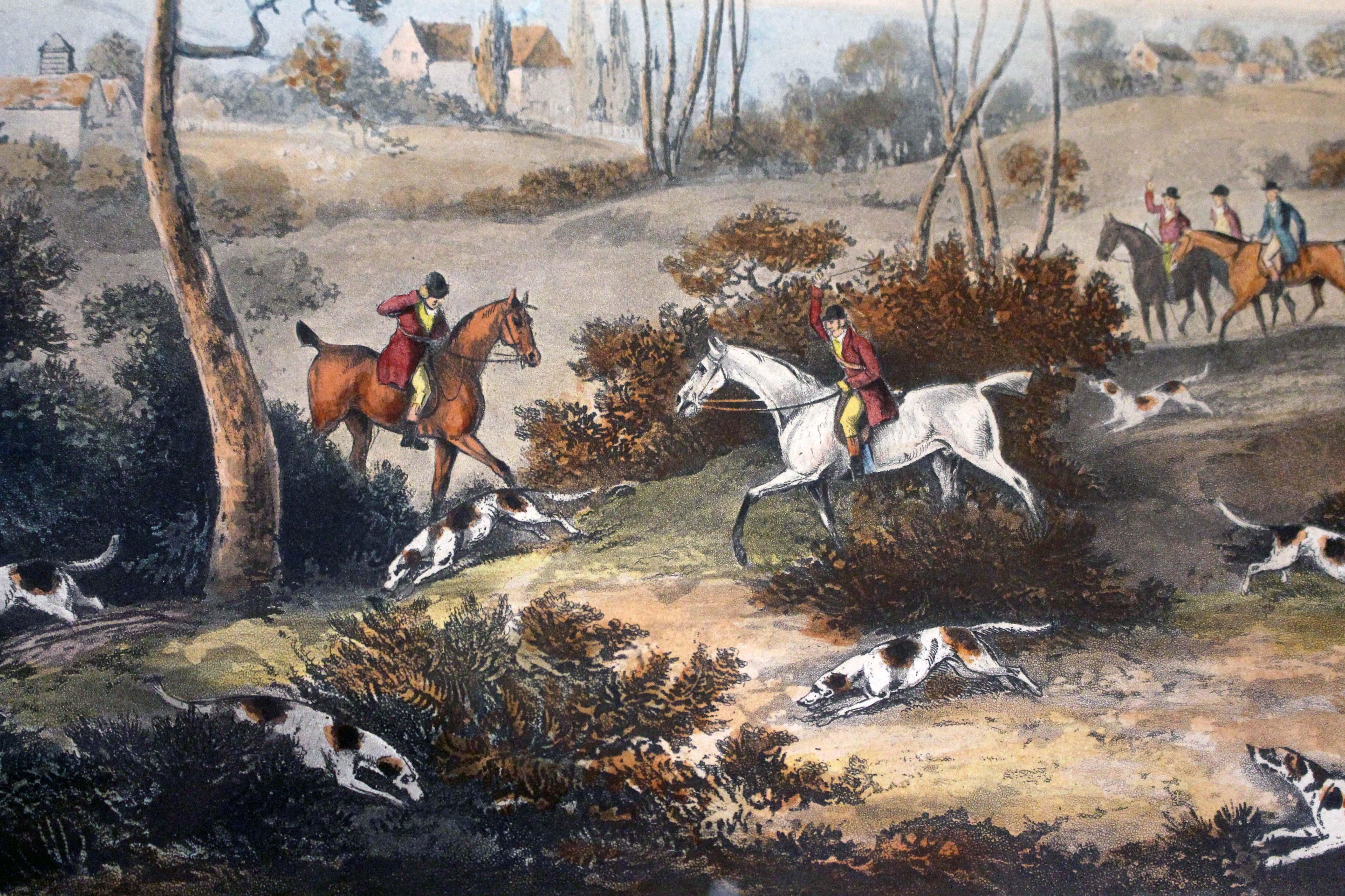 4 Stampe di caccia inglesi dipinte da D. Wolstenholme e stampate da Sutherland, 1817 in vendita 4