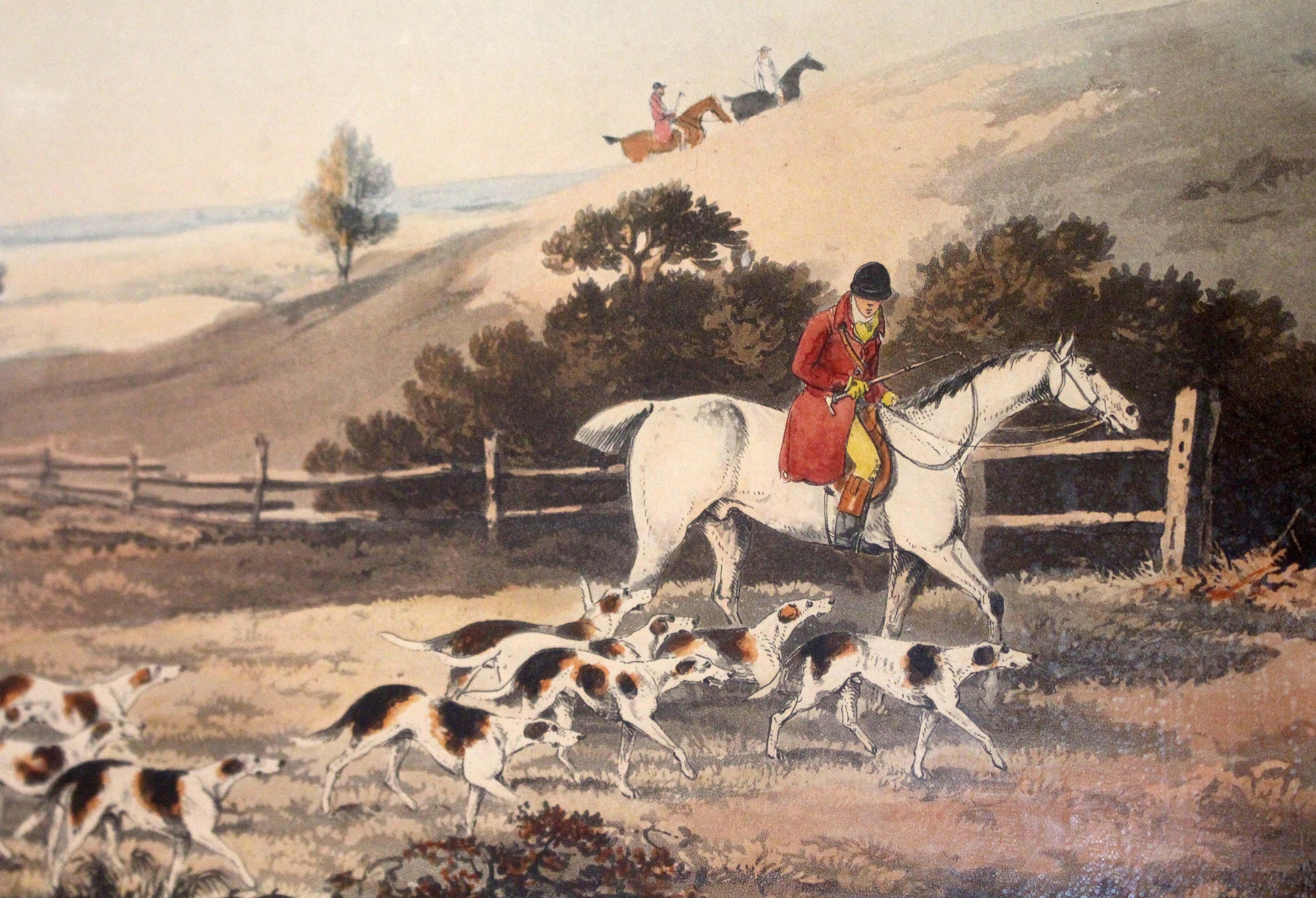 4 Stampe di caccia inglesi dipinte da D. Wolstenholme e stampate da Sutherland, 1817 in vendita 5