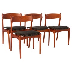 4 Erik Buch Chairs 1960s Danish Vintage