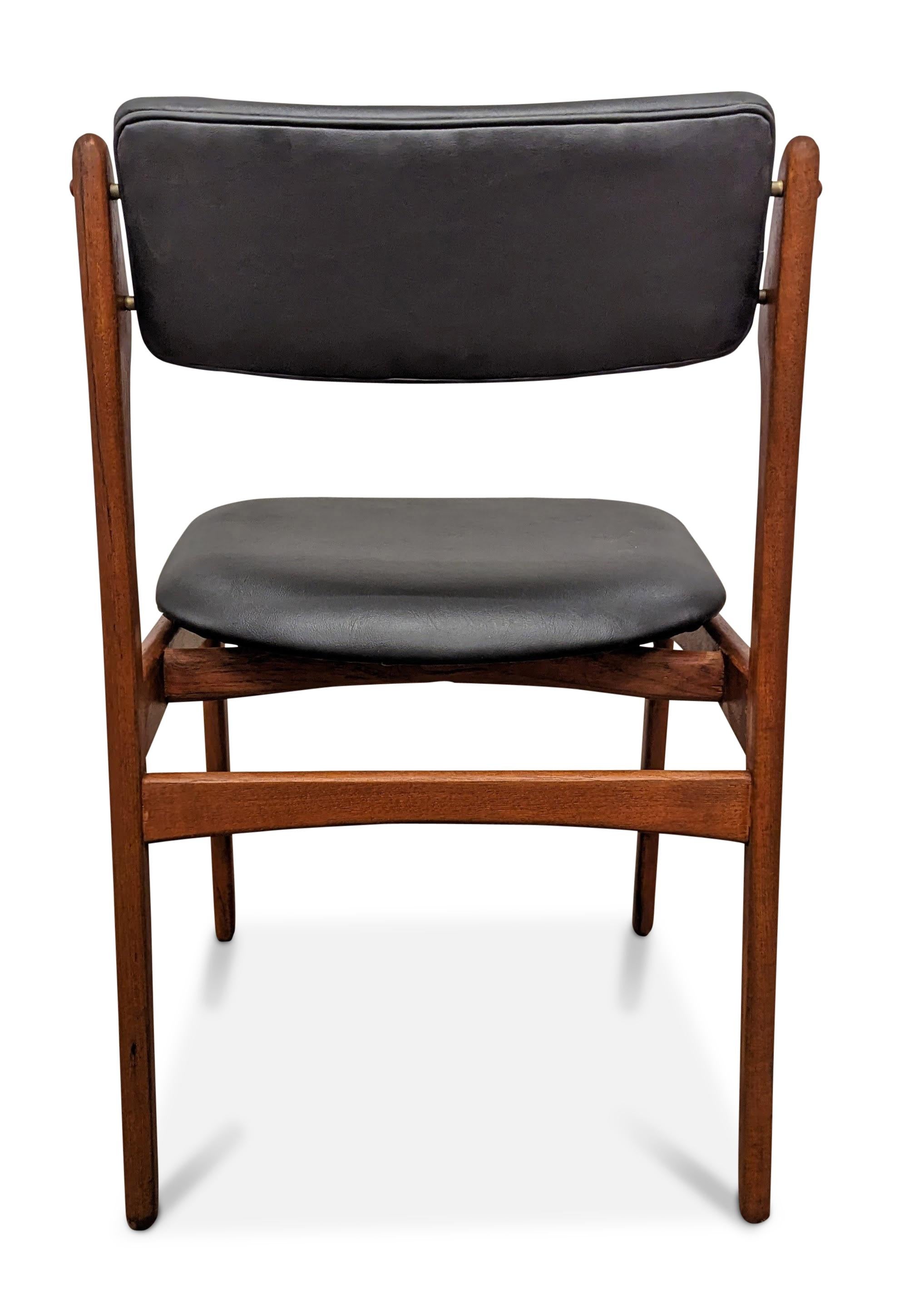 Scandinavian Modern 4 Erik Buch Model 49a Teak Dining Chairs, 022354 Vintage Danish Midcentury