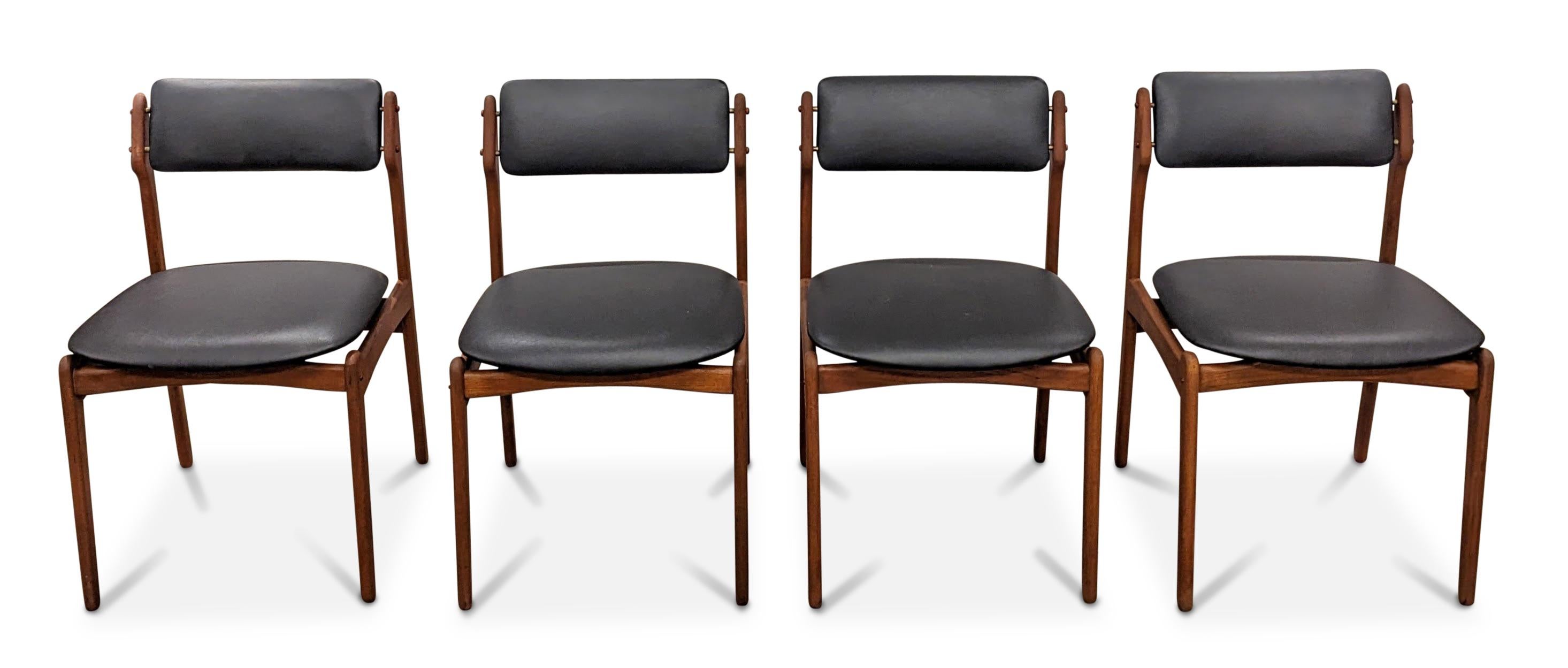 4 Erik Buch Model 49a Teak Dining Chairs, 022354 Vintage Danish Midcentury 3