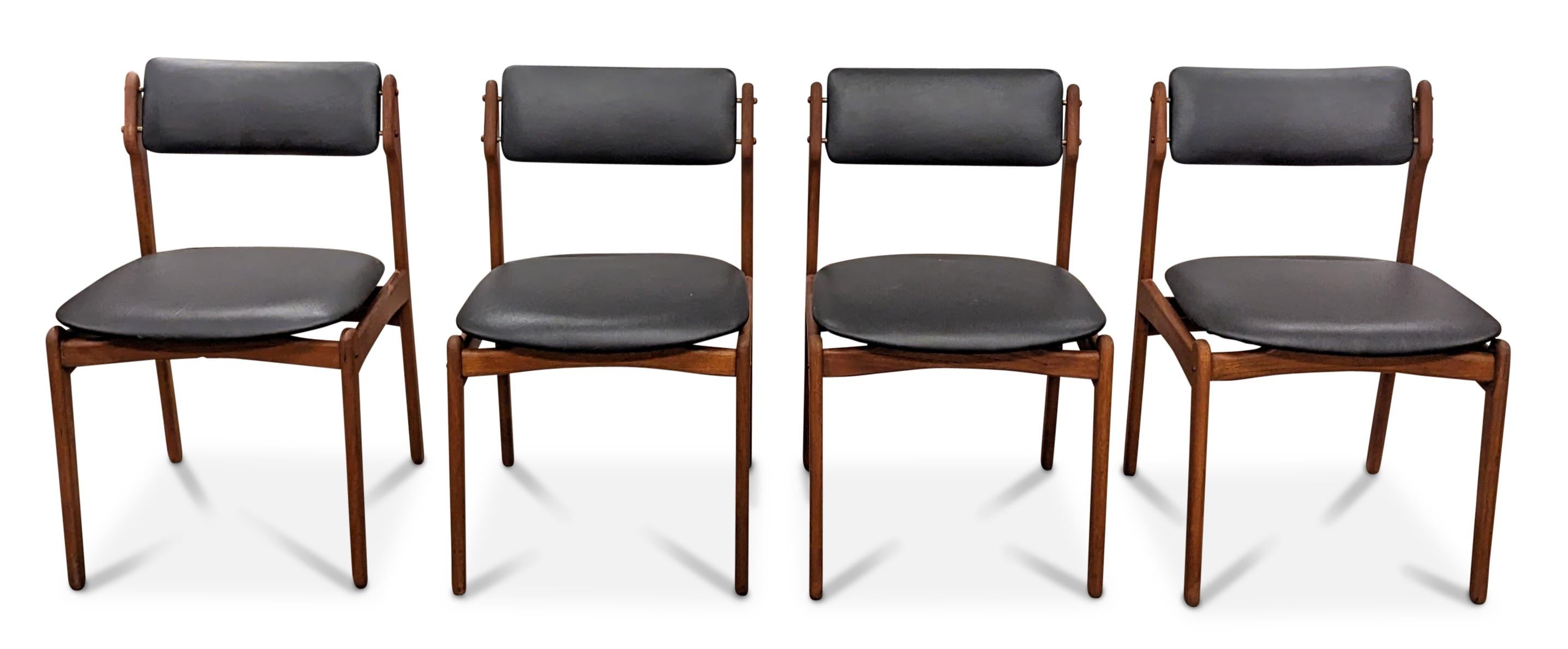 4 Erik Buch Model 49a Teak Dining Chairs, 022354 Vintage Danish Midcentury 4