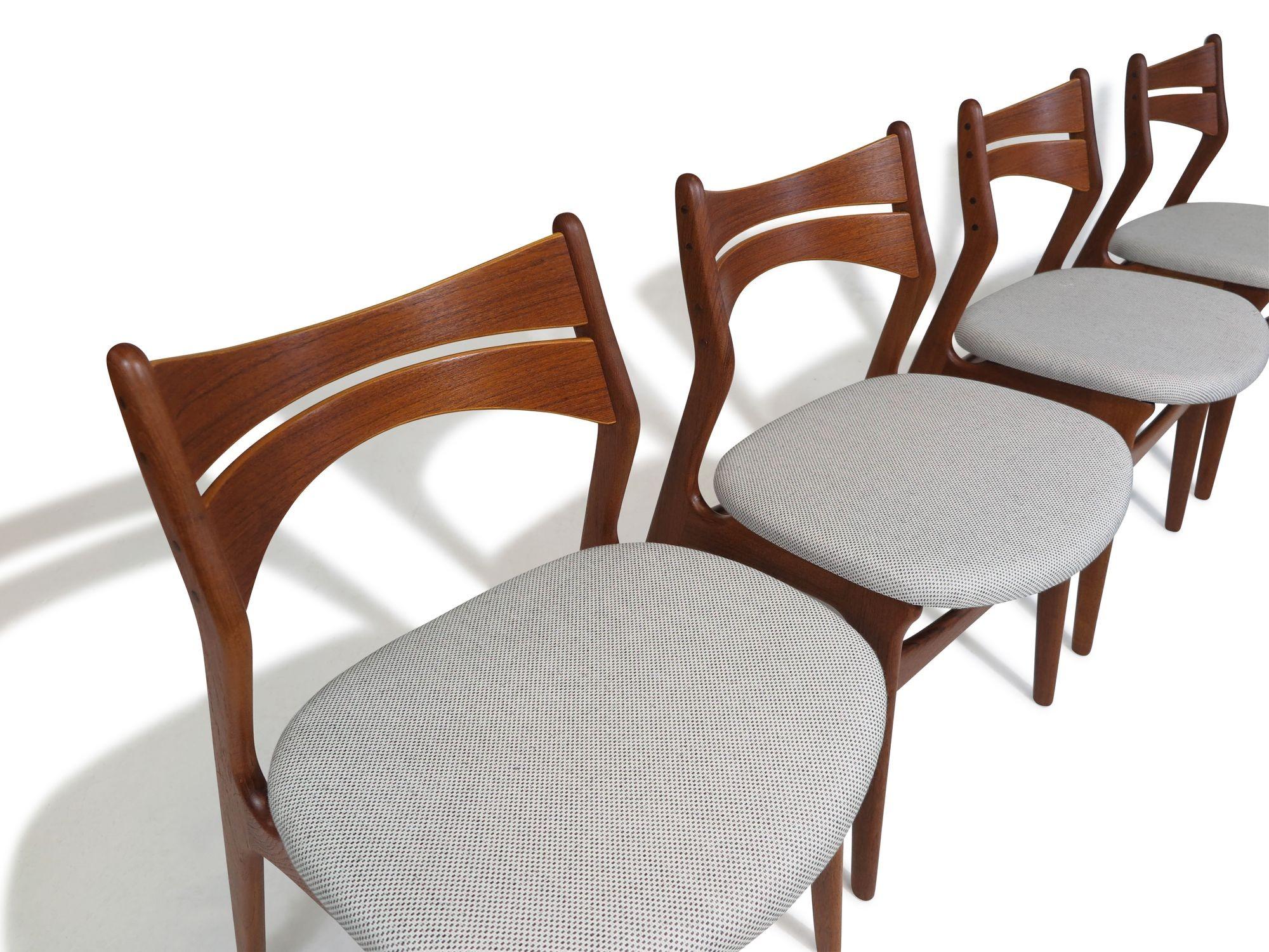 4 Erik Buck Teak Danish Dining Chairs For Sale 2