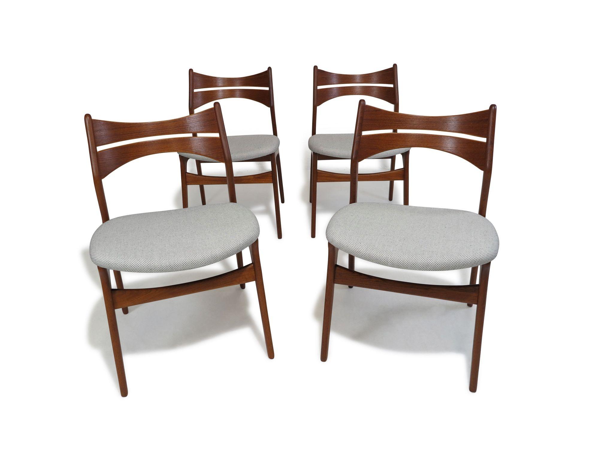 4 Erik Buck Teak Danish Dining Chairs For Sale 3
