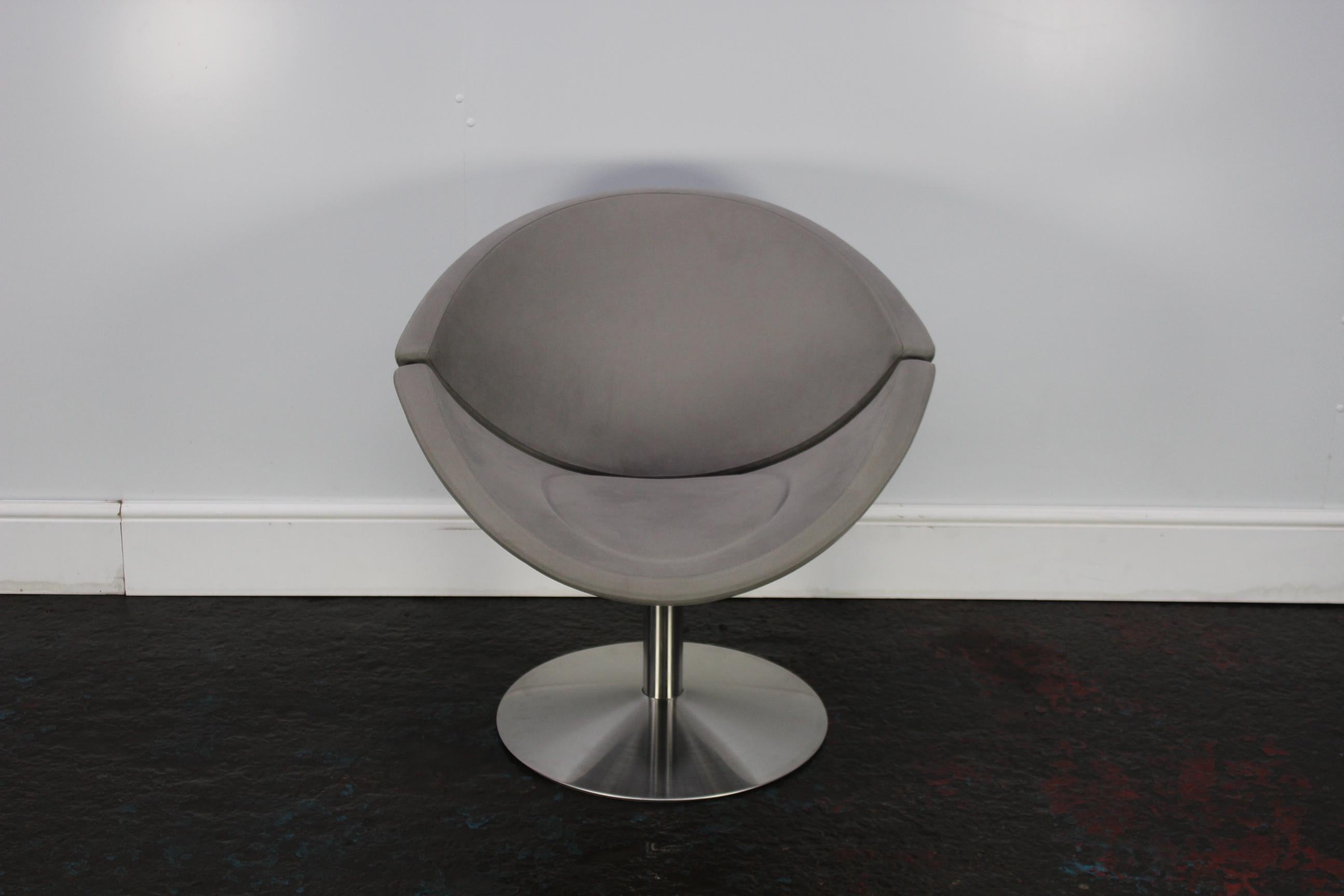 4 Erik Jorgensen „Apollo“ EJ 96 Sessel, Stühle in Mid-Grey Alcantara, Erik Jorgensen im Zustand „Gut“ im Angebot in Barrowford, GB