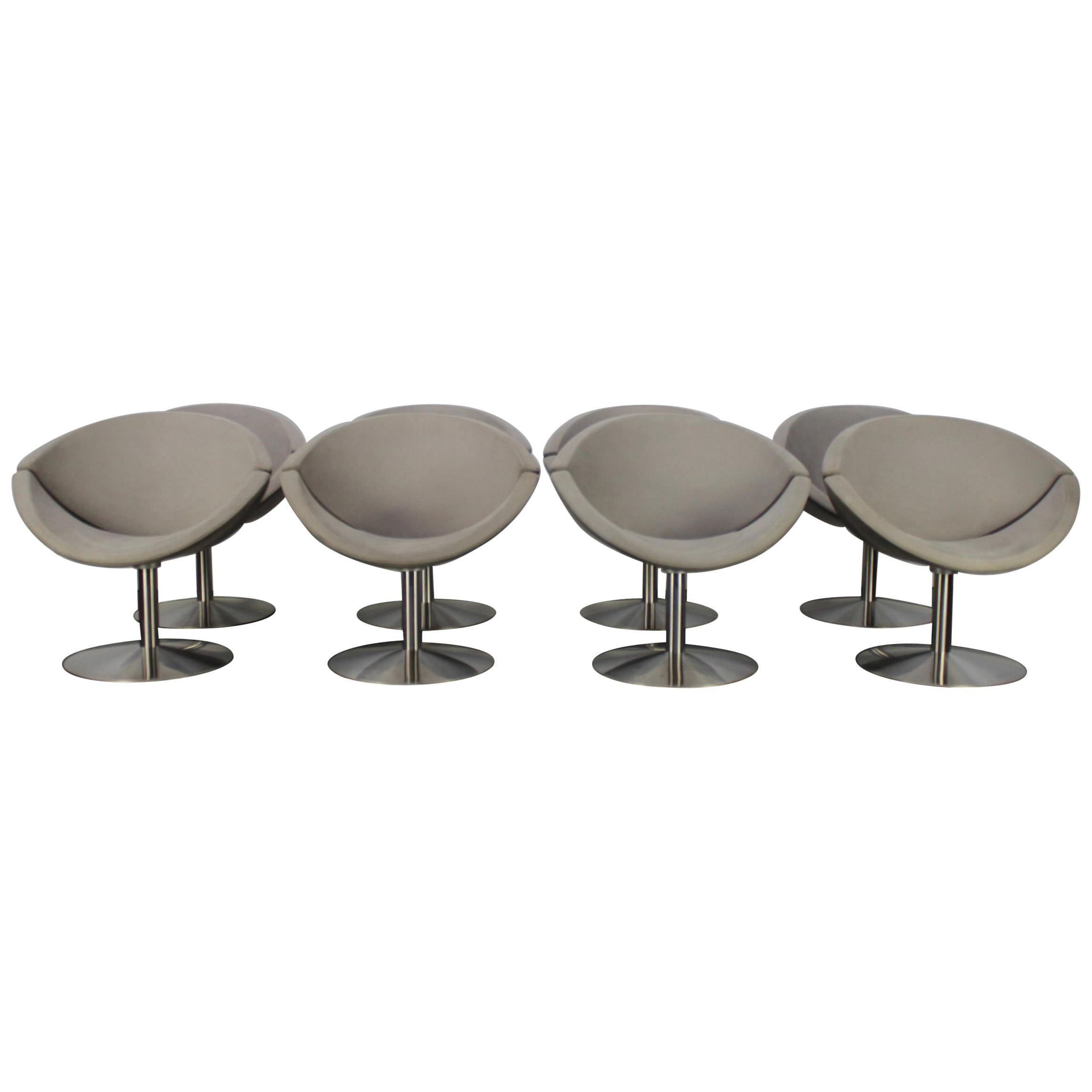 4 Erik Jorgensen "Apollo" EJ 96 Armchairs Chairs in Mid-Grey Alcantara For Sale